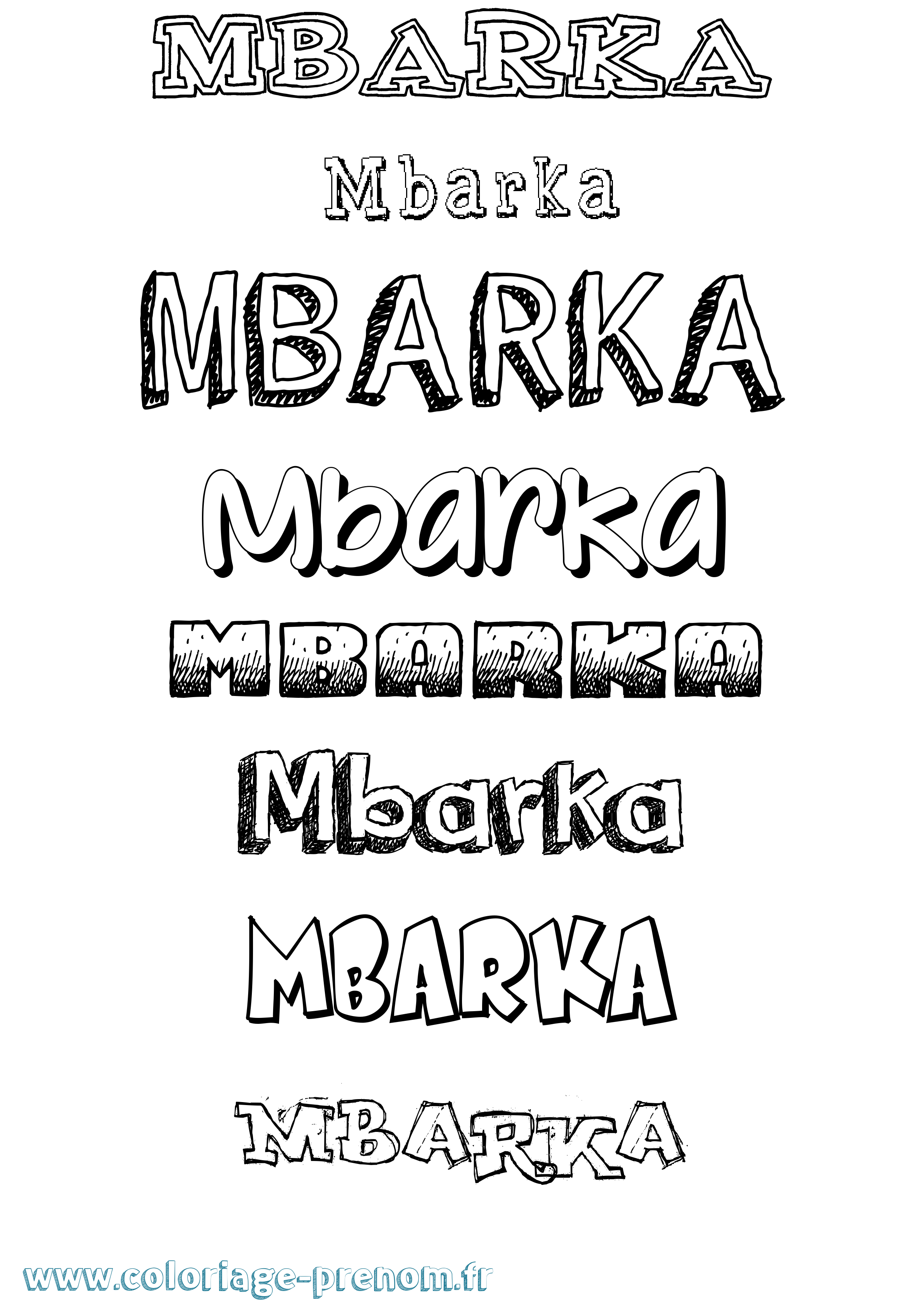 Coloriage Mbarka Dessiné Coloriage prénom Mbarka Dessiné