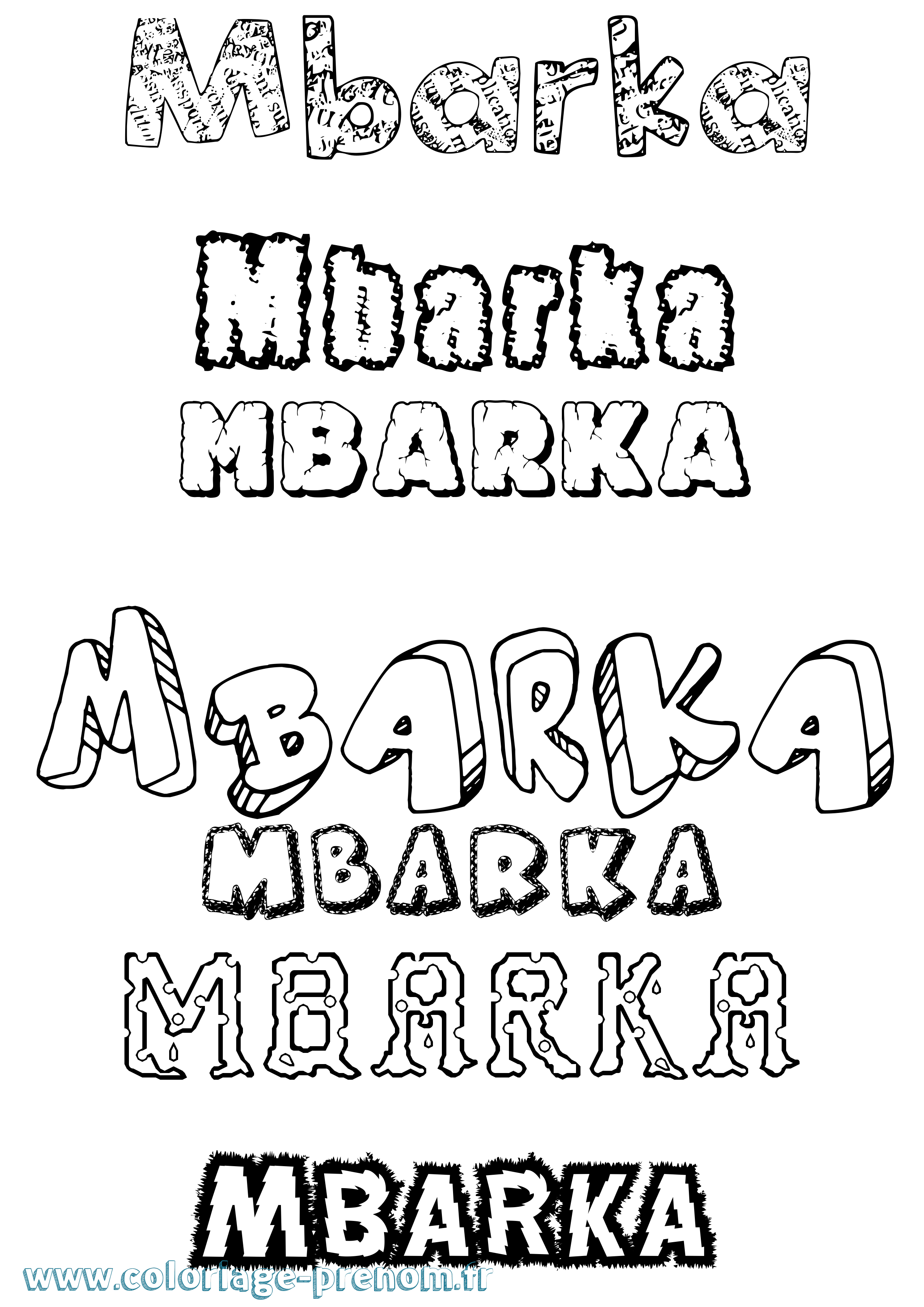 Coloriage Mbarka Destructuré Coloriage prénom Mbarka Destructuré