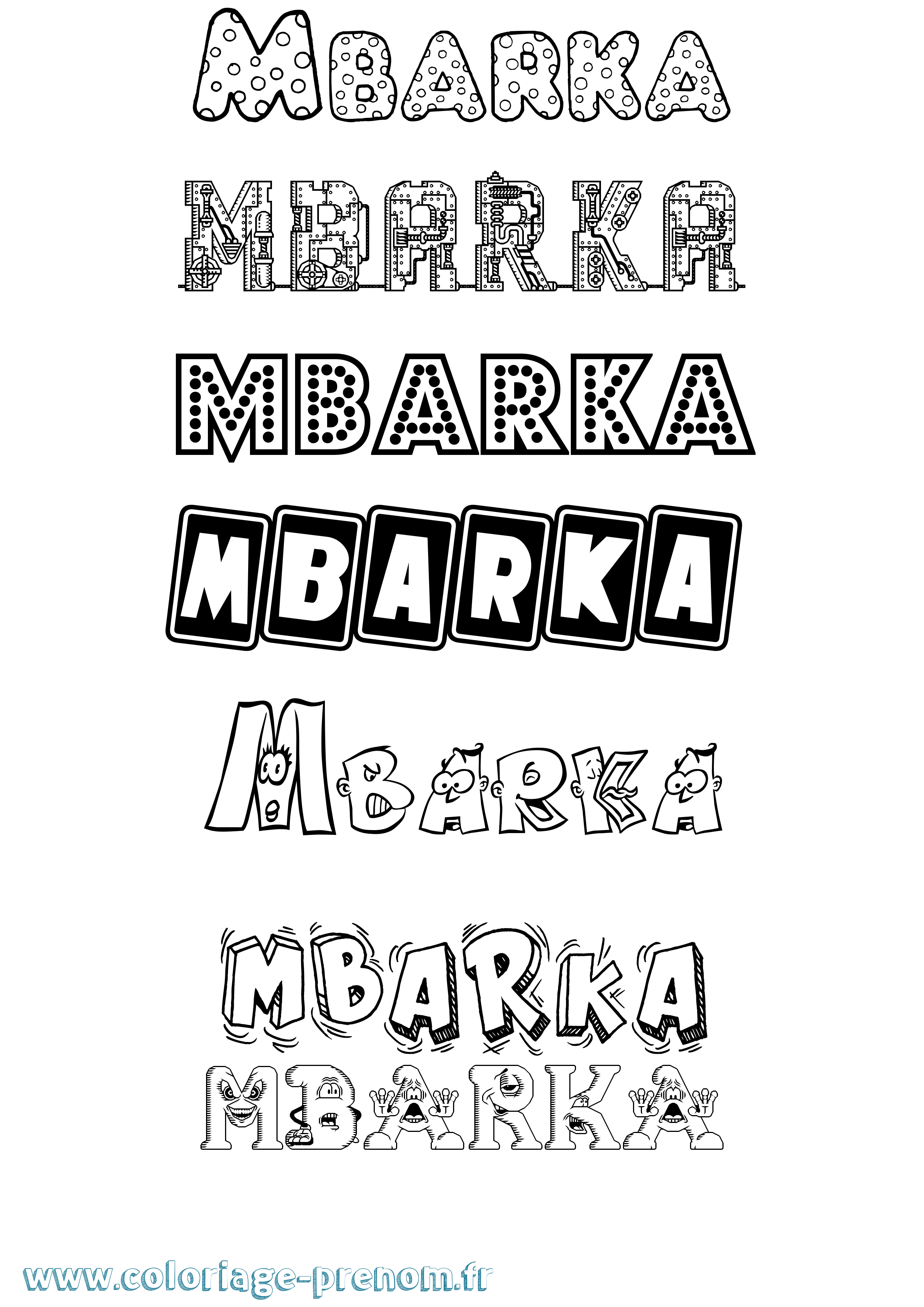 Coloriage Mbarka Fun Coloriage prénom Mbarka Fun