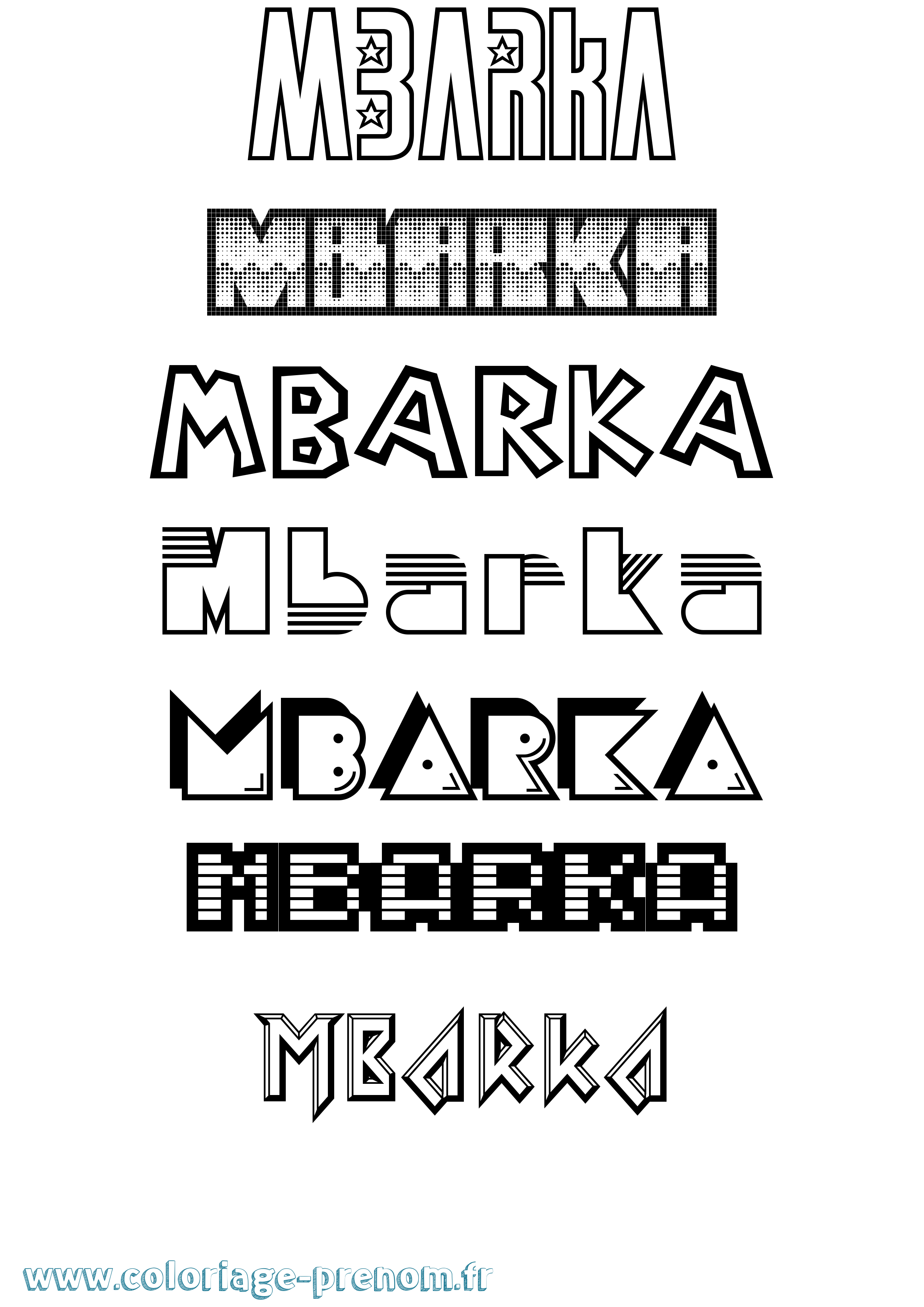 Coloriage Mbarka Jeux Vidéos Coloriage prénom Mbarka Jeux Vidéos