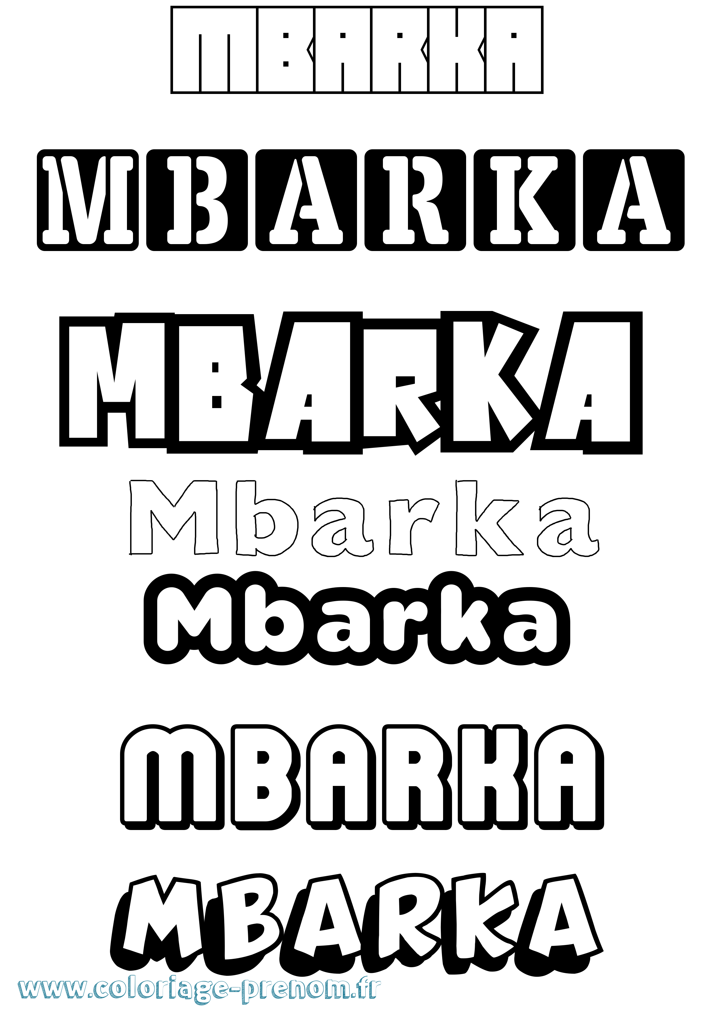 Coloriage Mbarka Simple Coloriage prénom Mbarka Simple