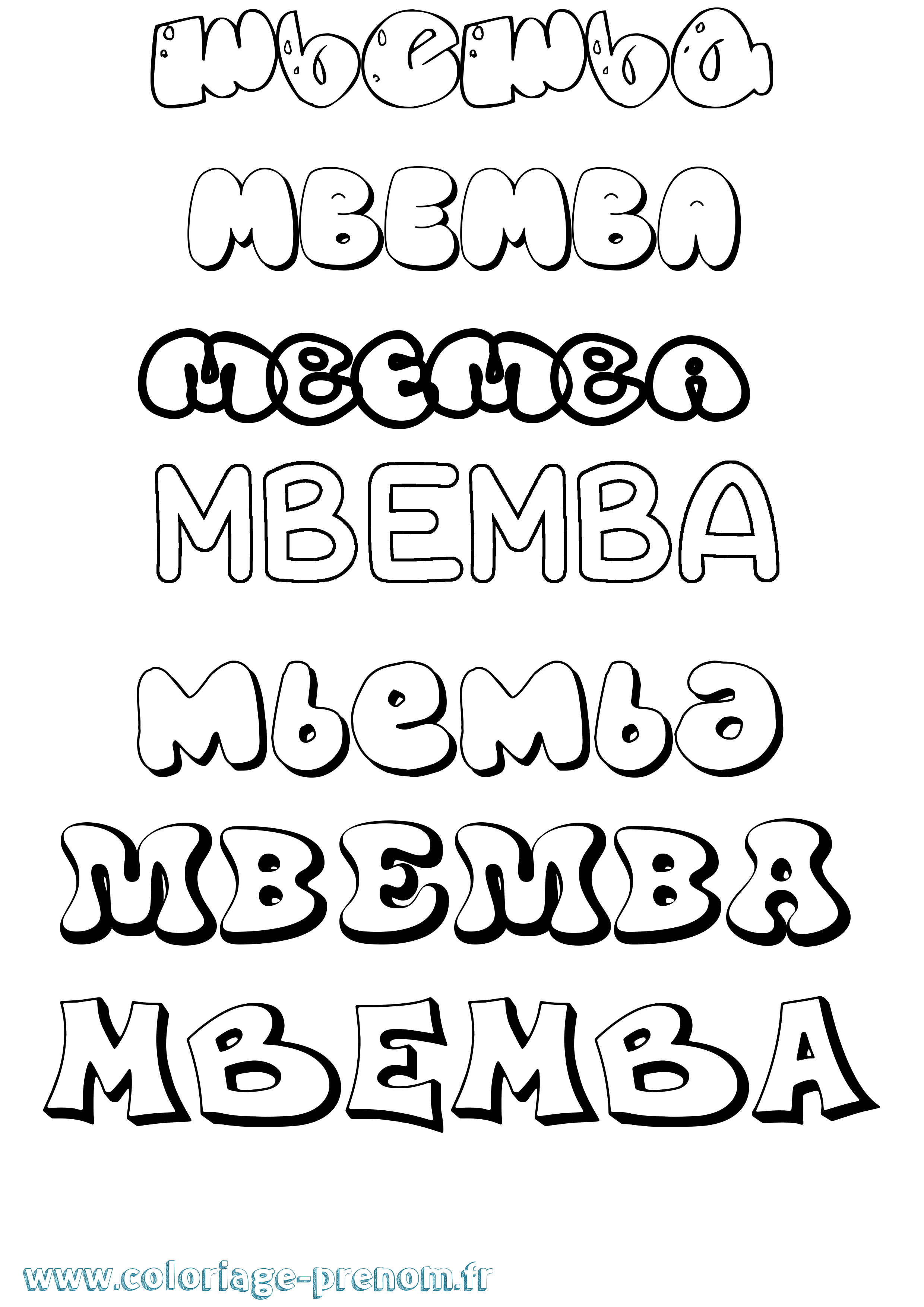 Coloriage Mbemba Bubble Coloriage prénom Mbemba Bubble