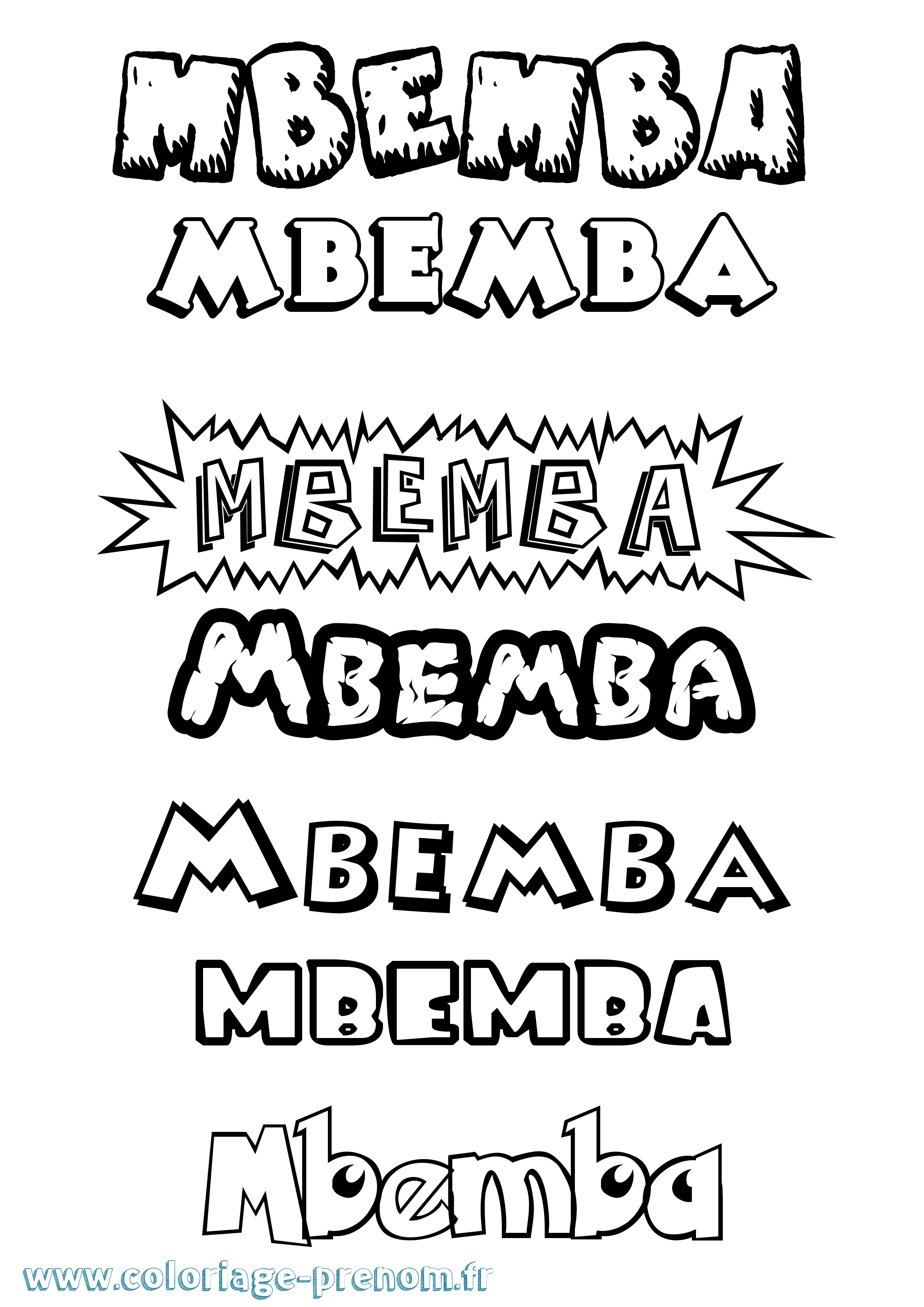 Coloriage Mbemba Dessin Animé Coloriage prénom Mbemba Dessin Animé
