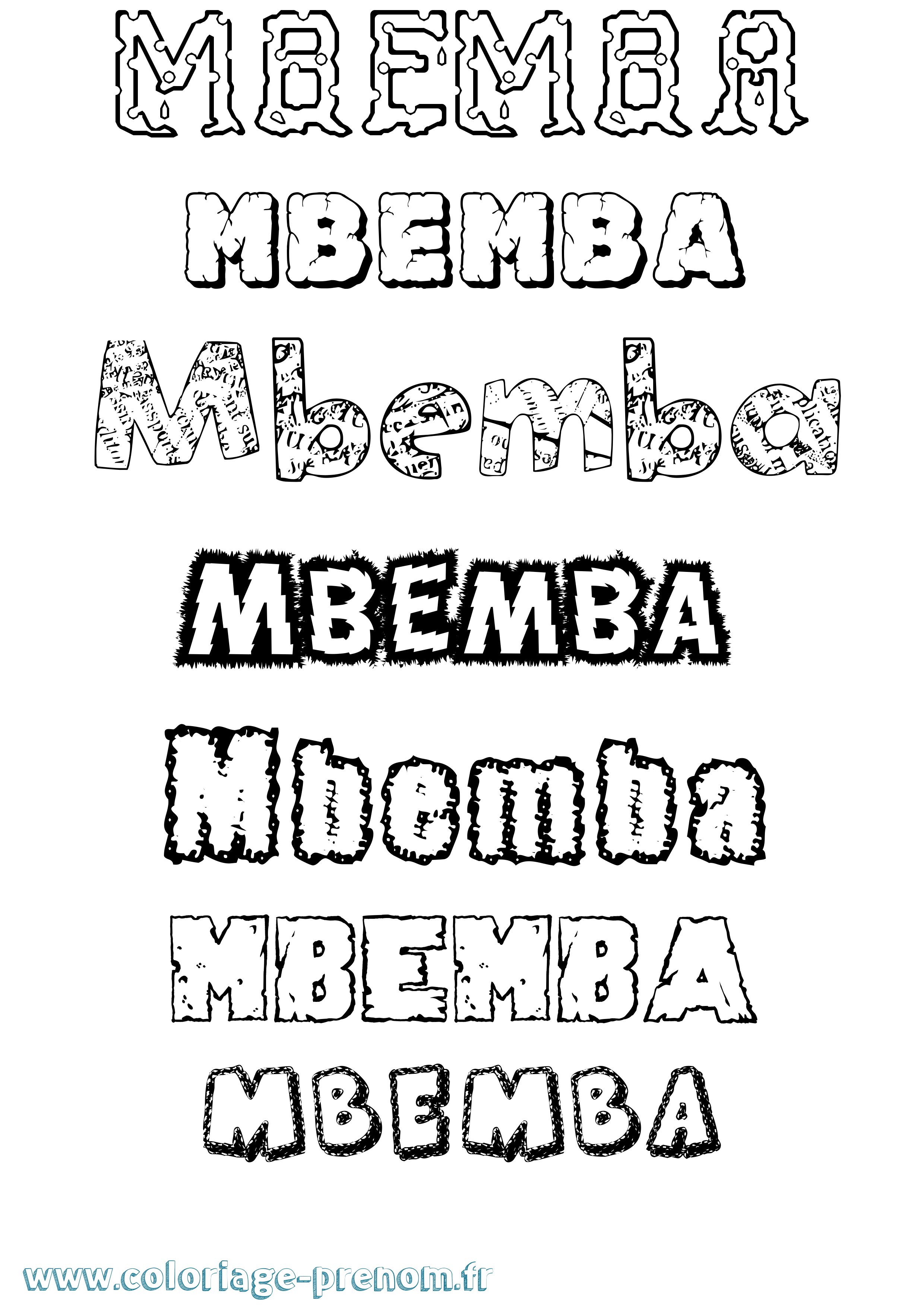 Coloriage Mbemba Destructuré Coloriage prénom Mbemba Destructuré