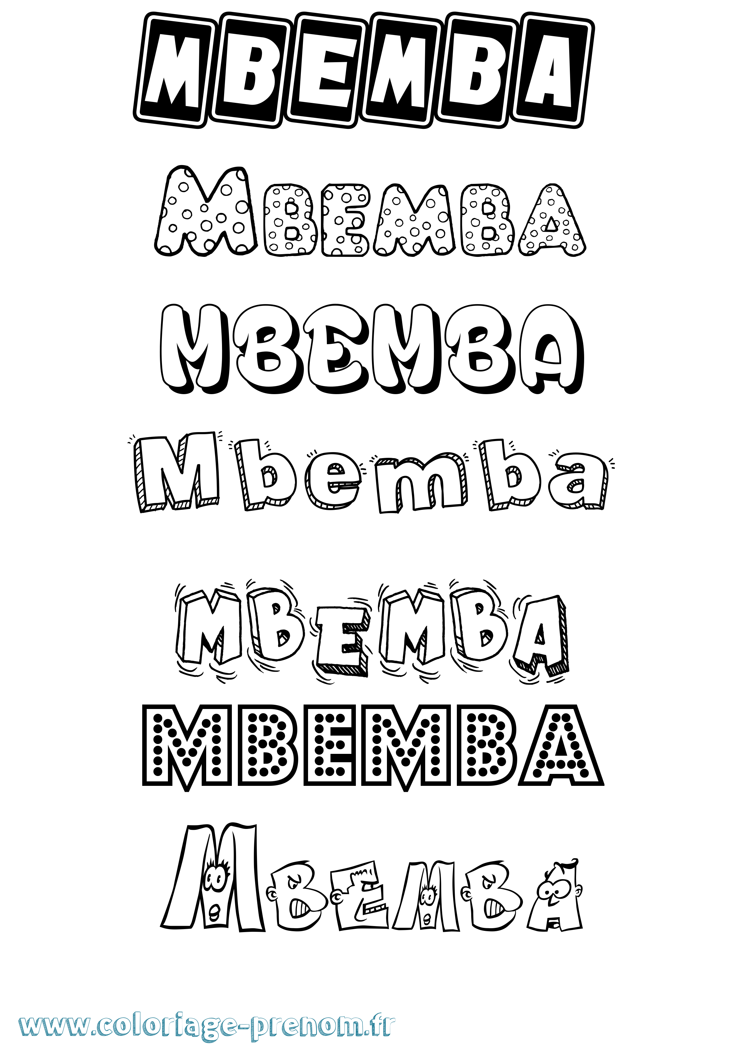 Coloriage Mbemba Fun Coloriage prénom Mbemba Fun