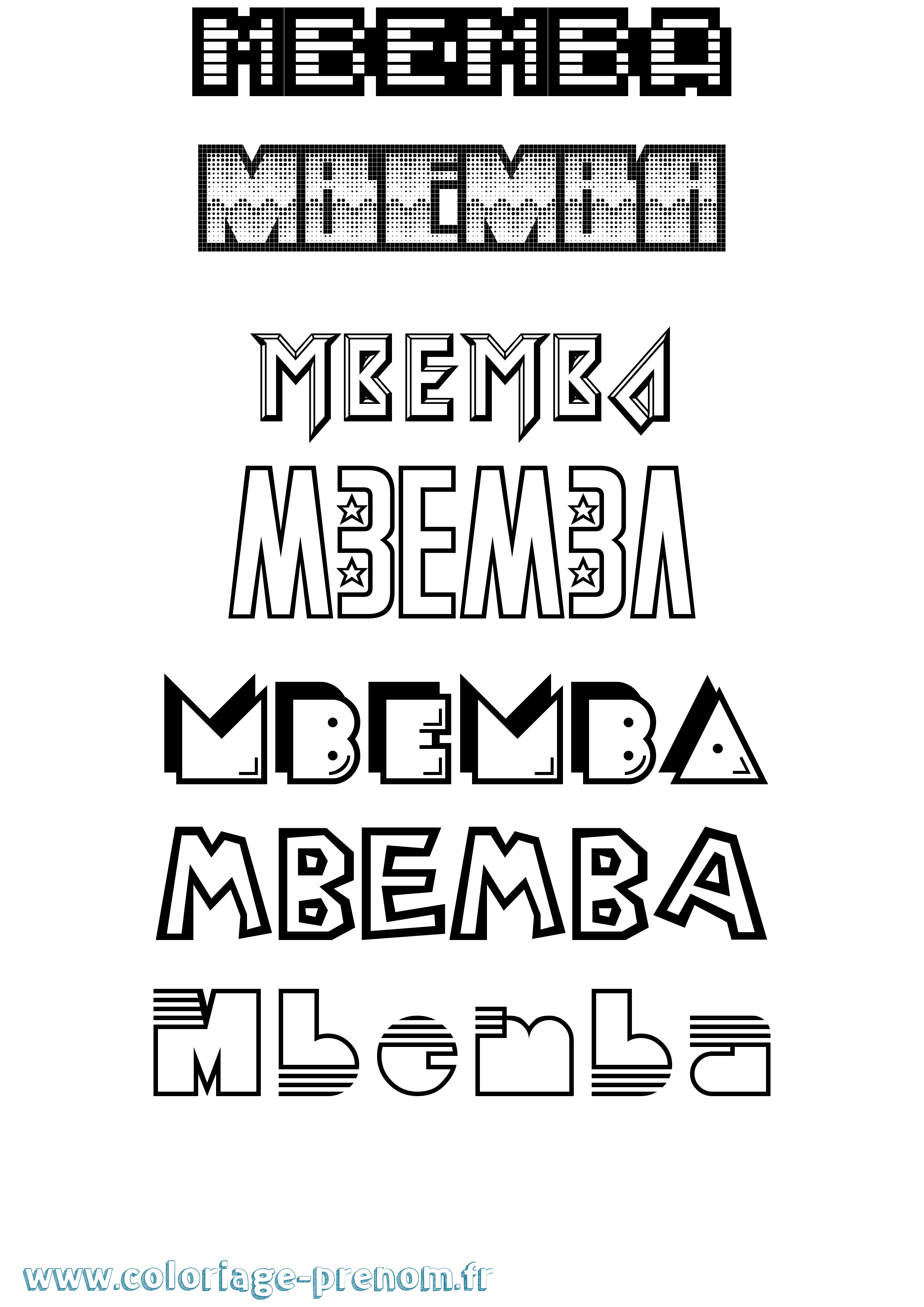 Coloriage Mbemba Jeux Vidéos Coloriage prénom Mbemba Jeux Vidéos