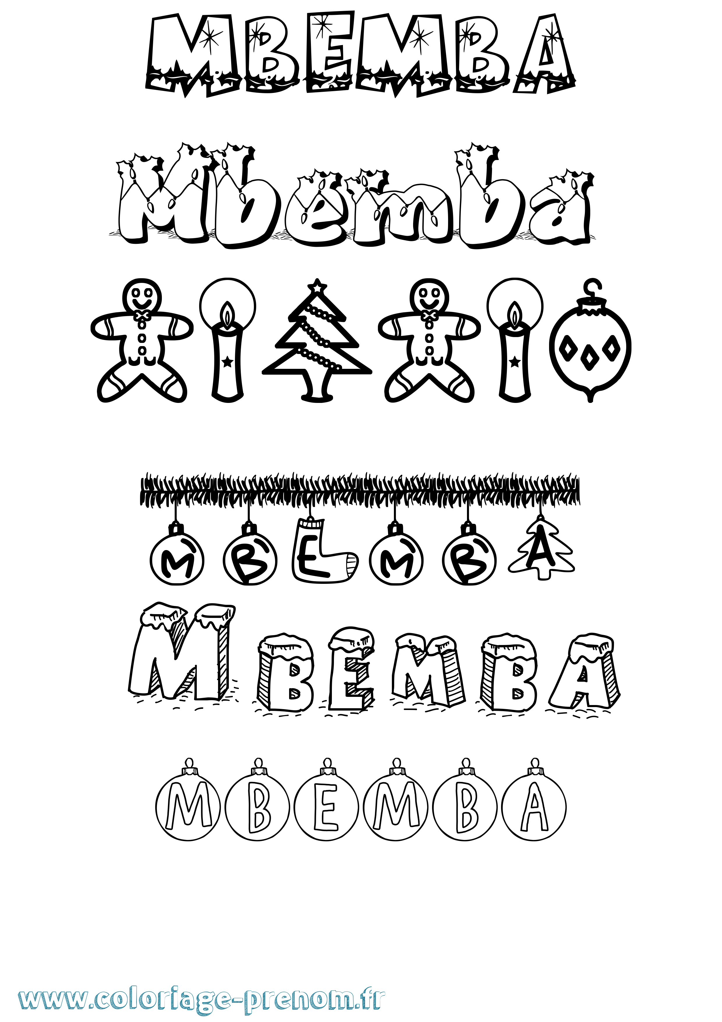 Coloriage Mbemba Noël Coloriage prénom Mbemba Noël