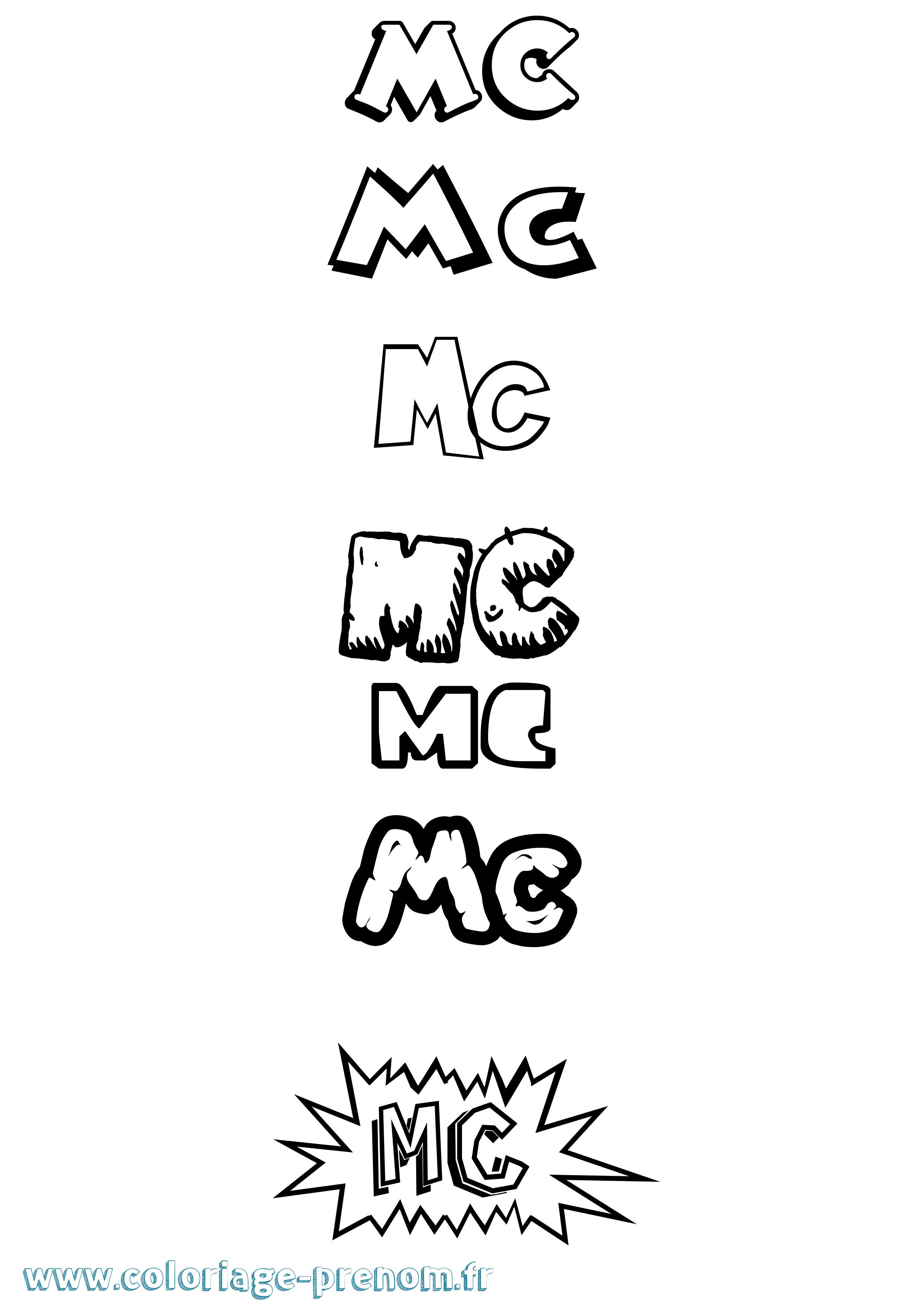 Coloriage Mc Dessin Animé Coloriage prénom Mc Dessin Animé