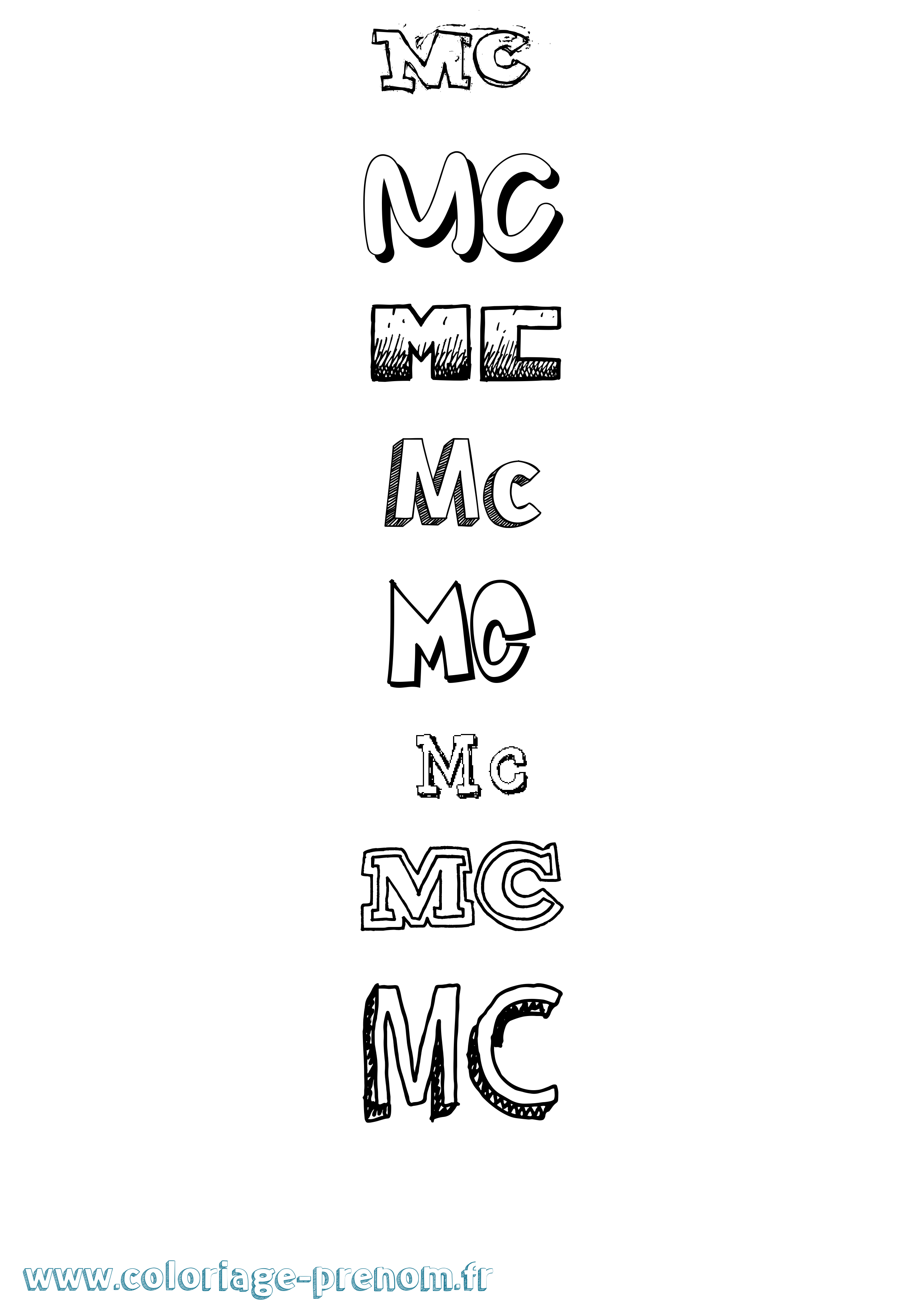 Coloriage Mc Dessiné Coloriage prénom Mc Dessiné
