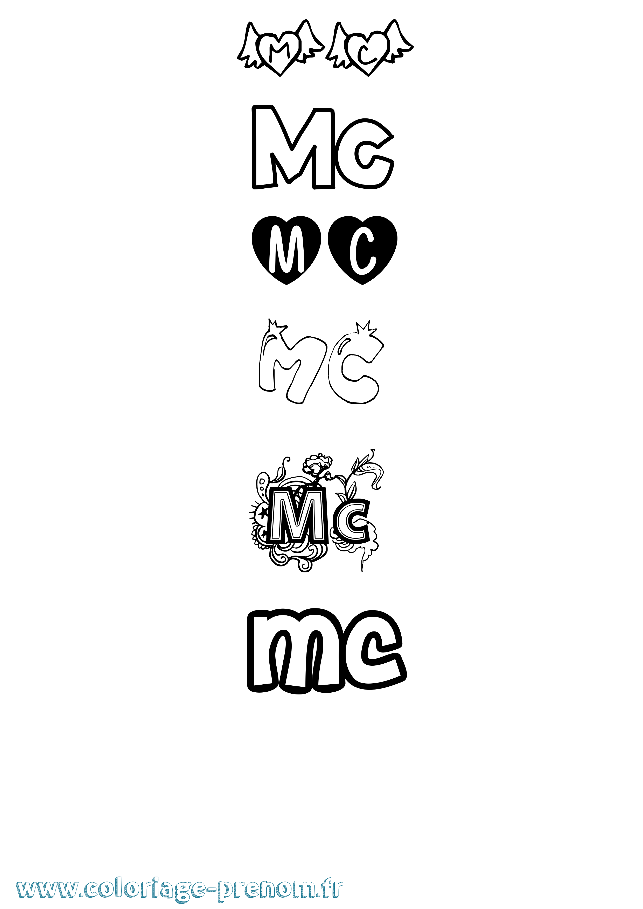 Coloriage Mc Girly Coloriage prénom Mc Girly