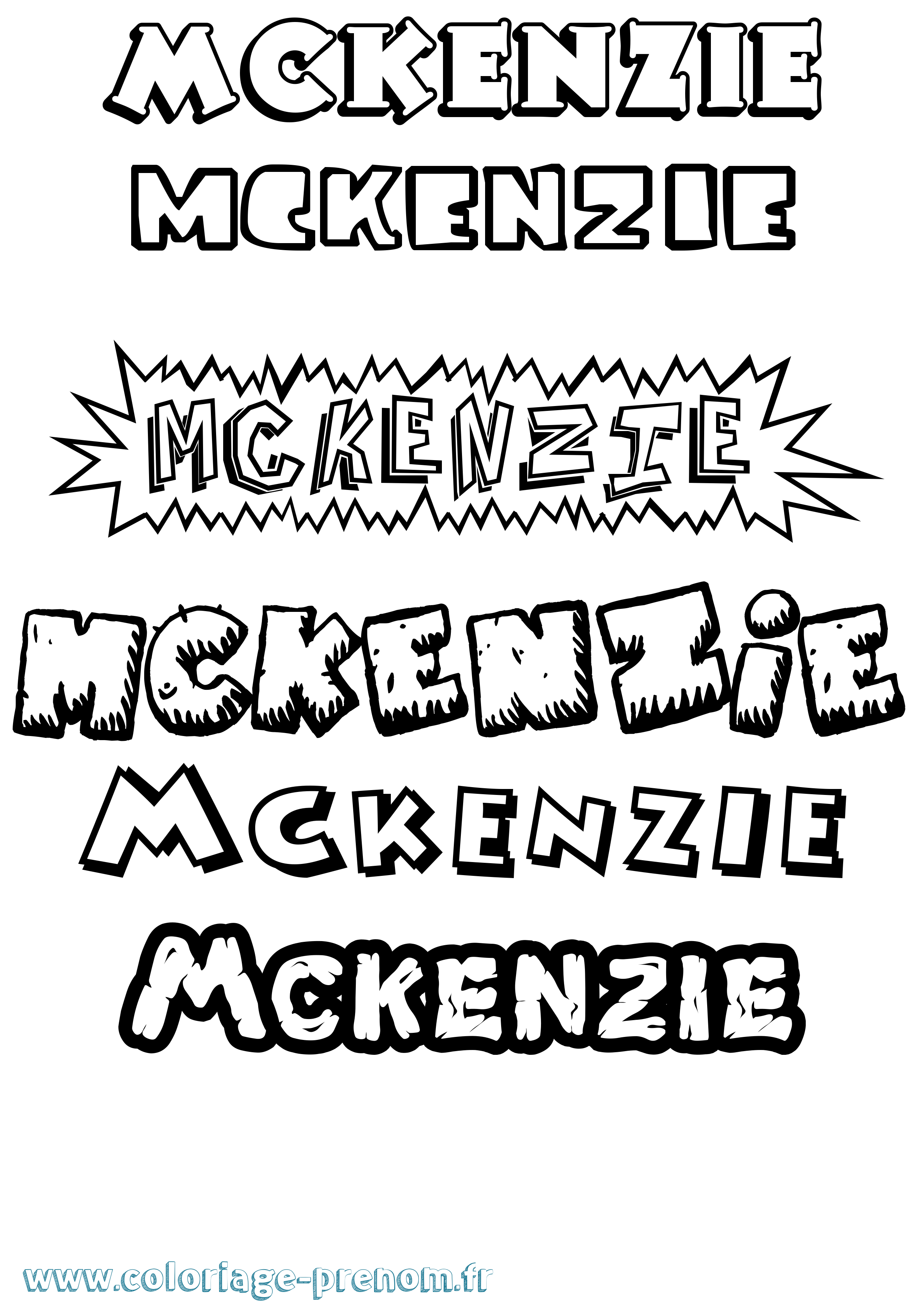 Coloriage Mckenzie Dessin Animé Coloriage prénom Mckenzie Dessin Animé