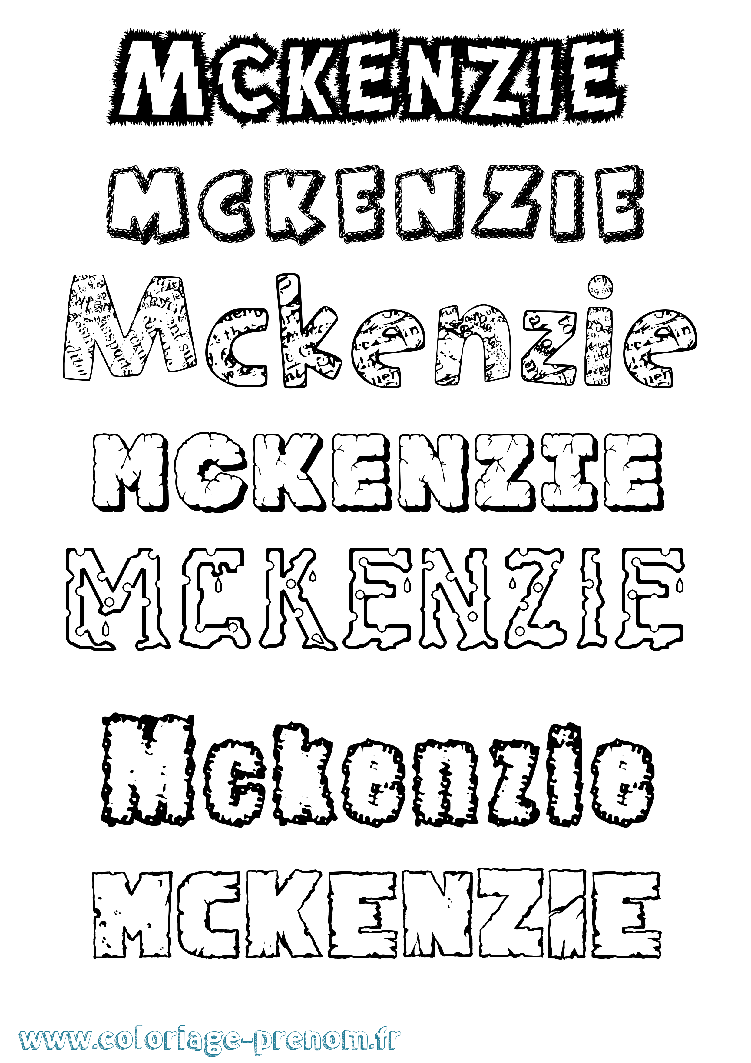 Coloriage Mckenzie Destructuré Coloriage prénom Mckenzie Destructuré