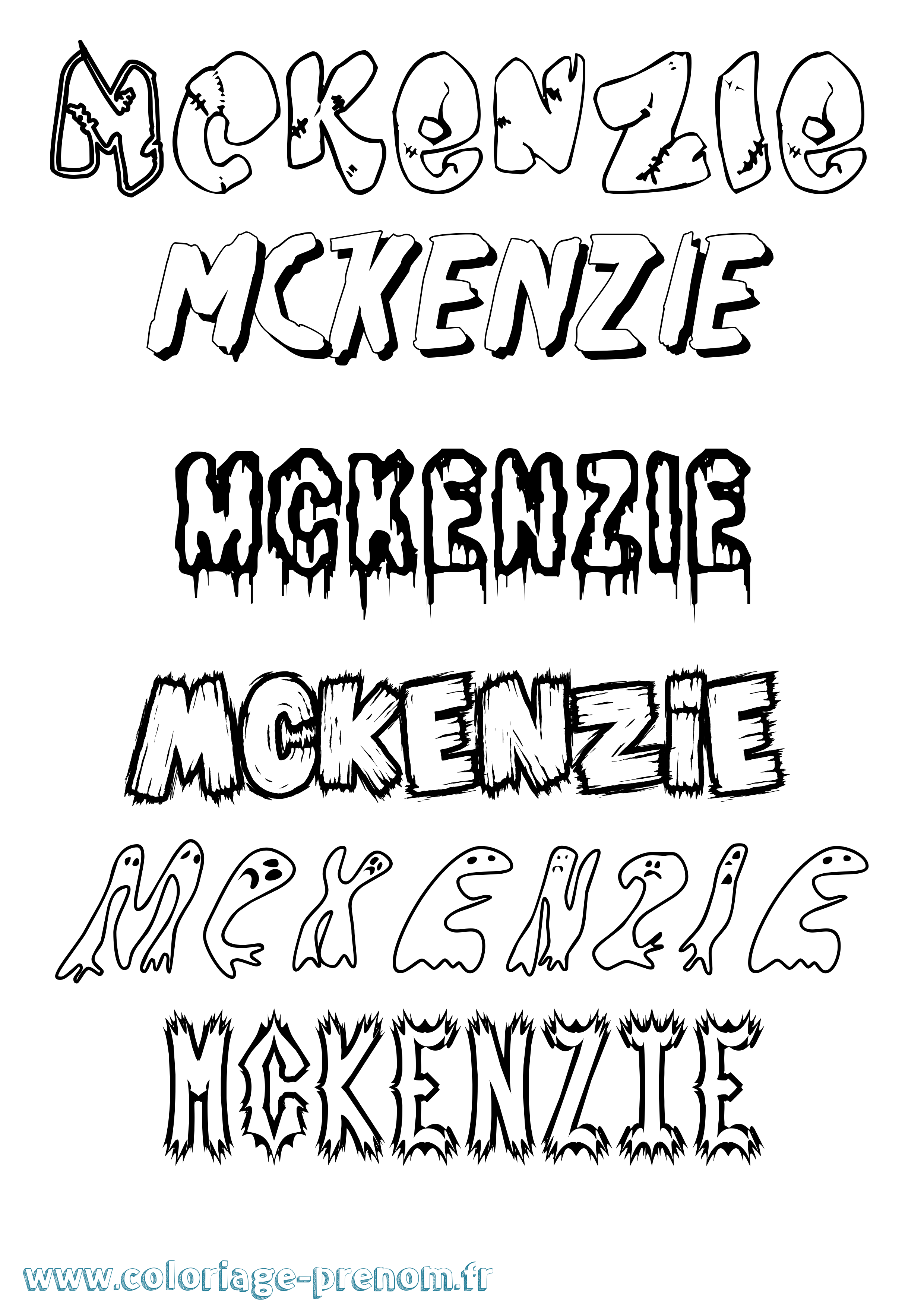 Coloriage Mckenzie Frisson Coloriage prénom Mckenzie Frisson