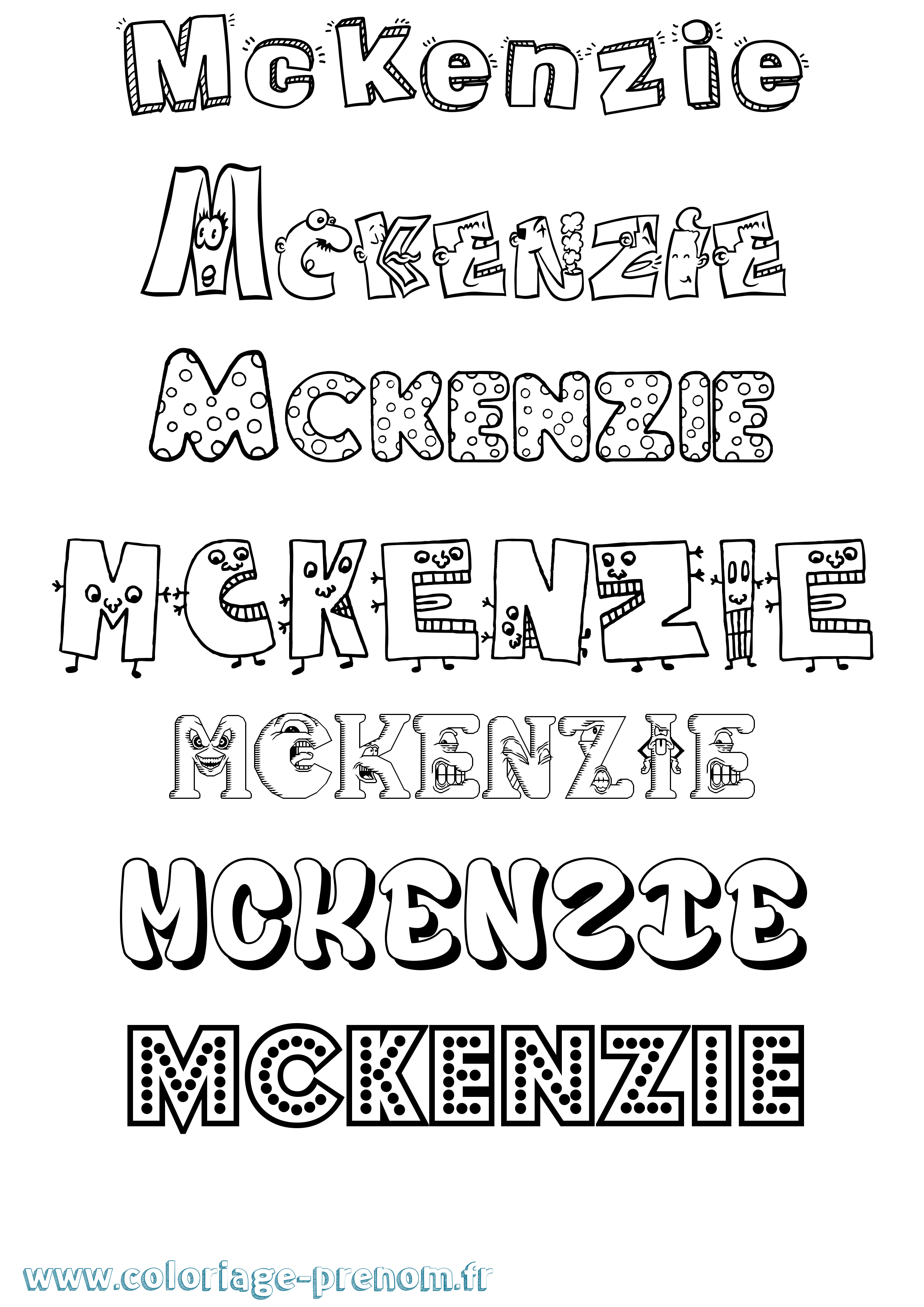 Coloriage Mckenzie Fun Coloriage prénom Mckenzie Fun
