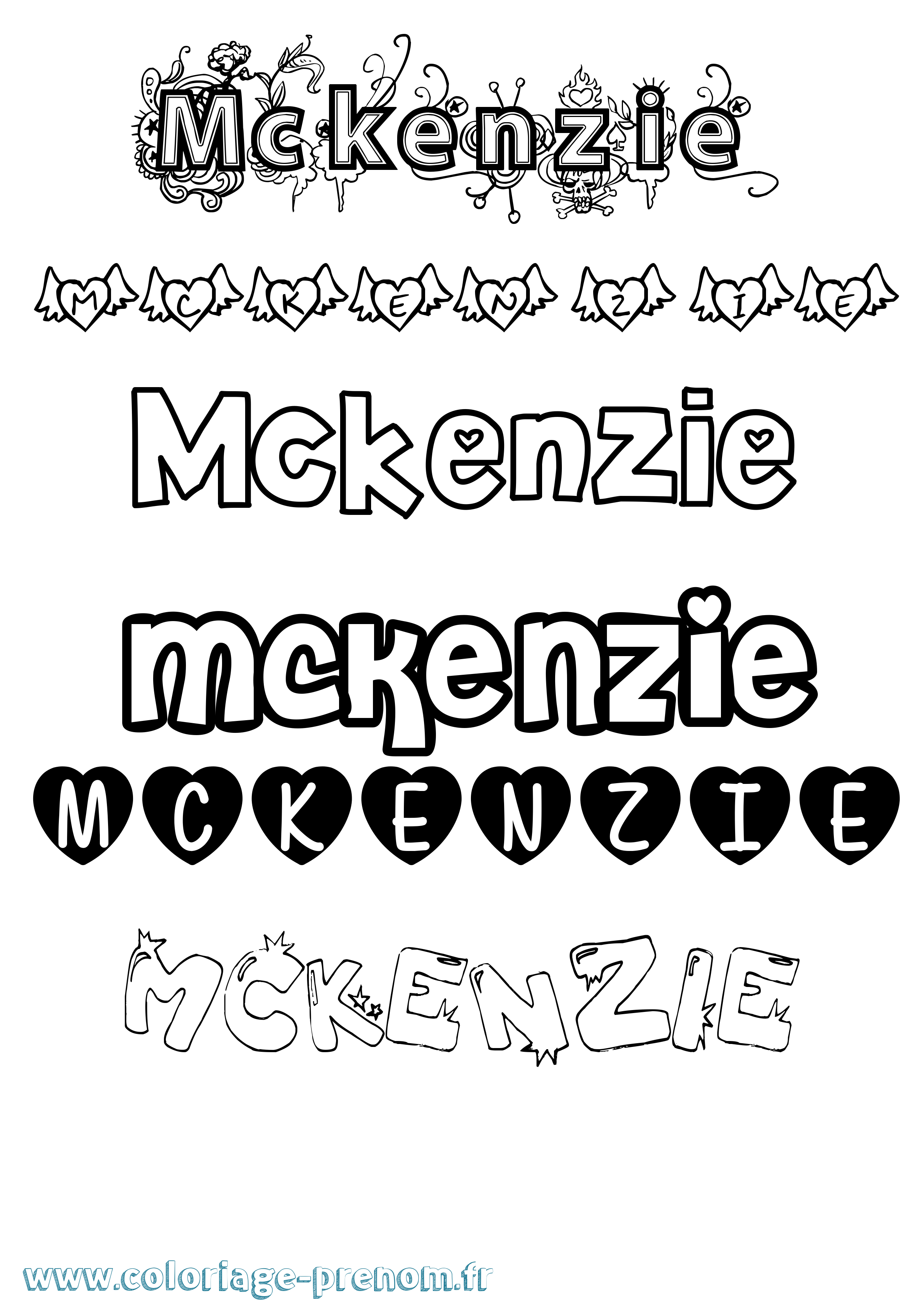 Coloriage Mckenzie Girly Coloriage prénom Mckenzie Girly