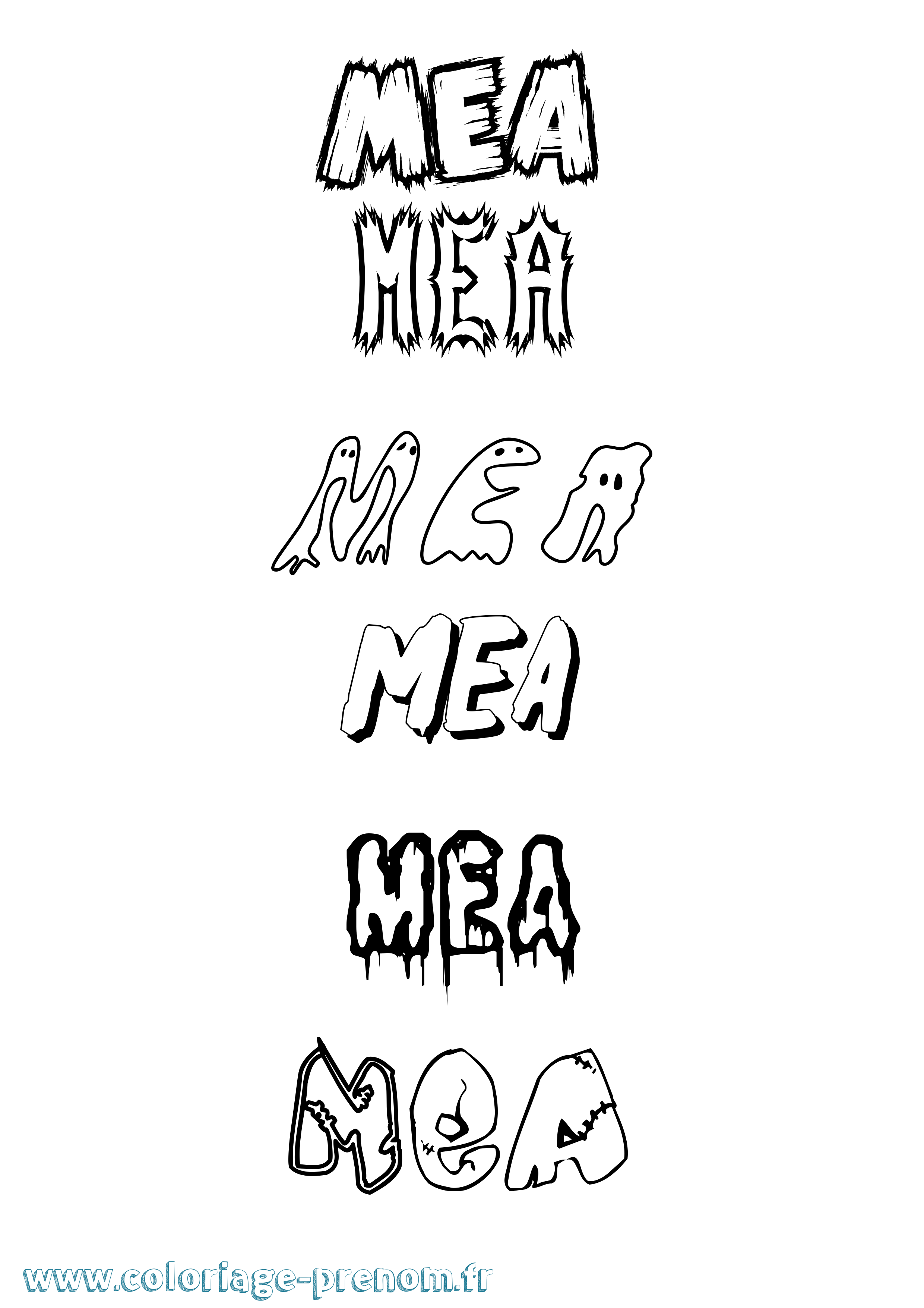 Coloriage Mea Frisson Coloriage prénom Mea Frisson