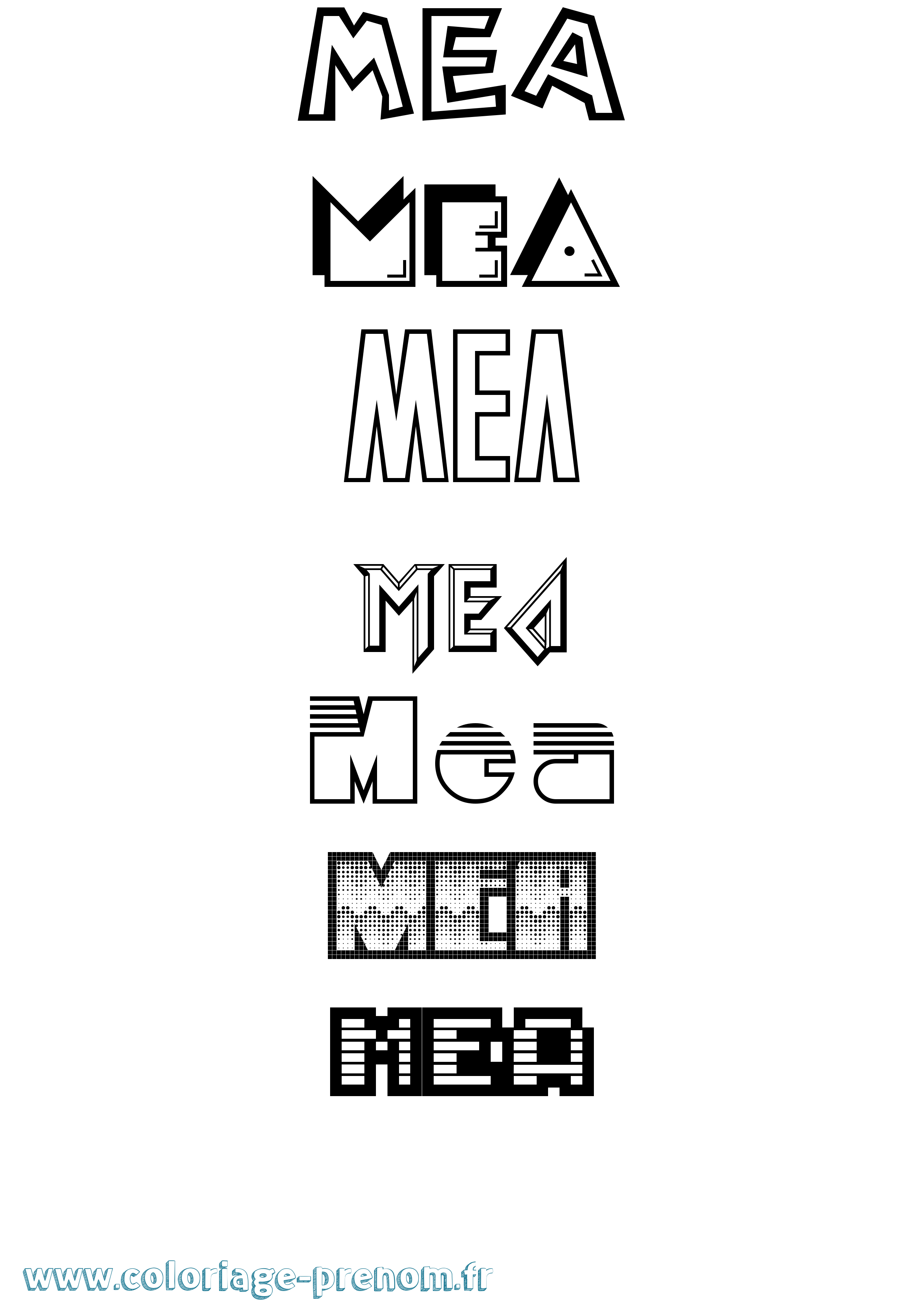 Coloriage Mea Jeux Vidéos Coloriage prénom Mea Jeux Vidéos