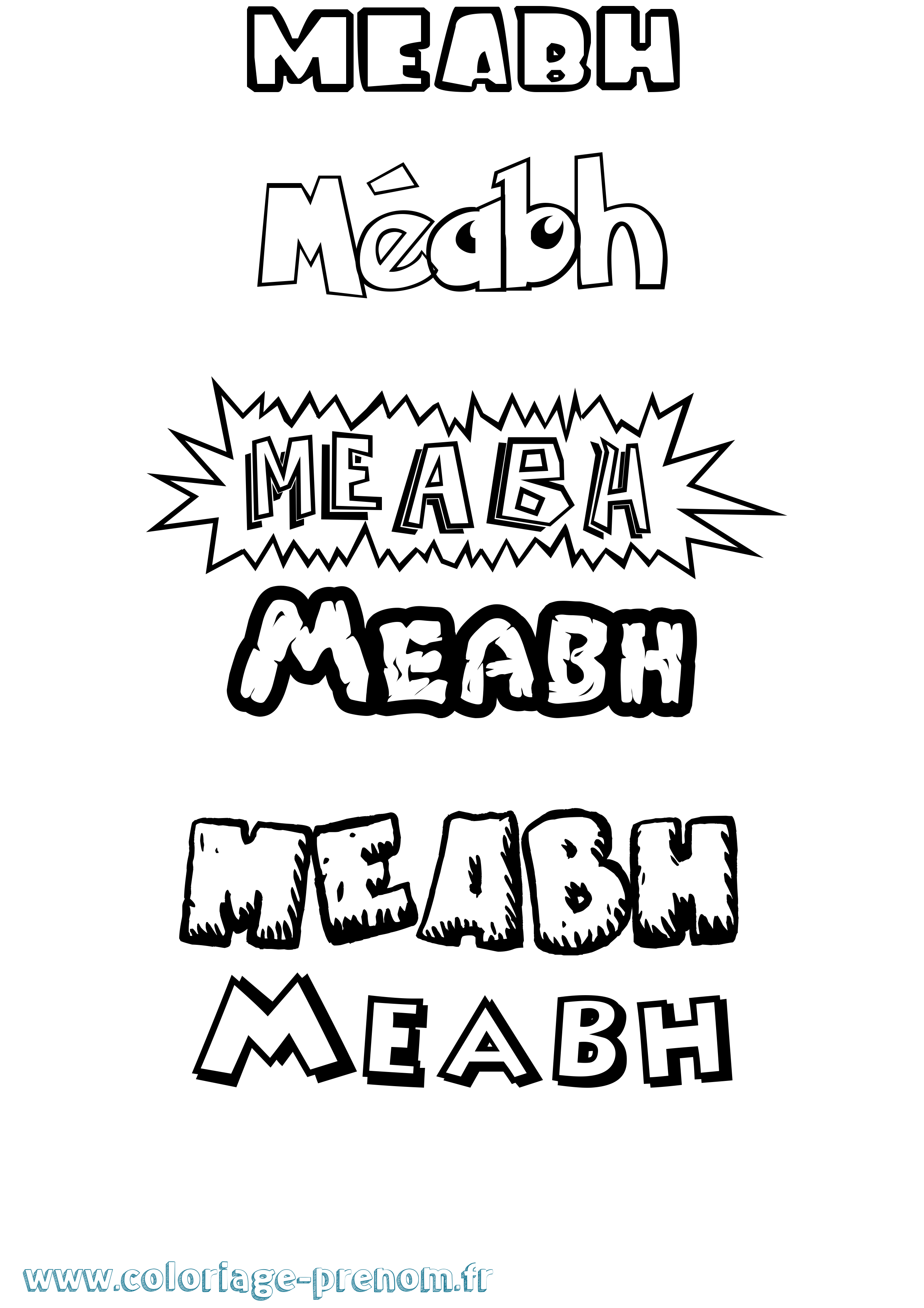 Coloriage Méabh Dessin Animé Coloriage prénom Méabh Dessin Animé
