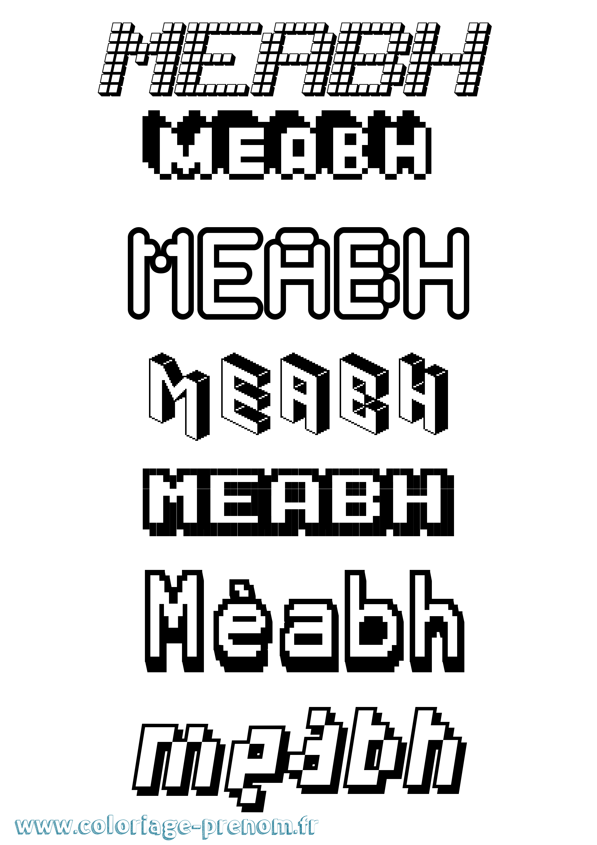 Coloriage Méabh Pixel Coloriage prénom Méabh Pixel