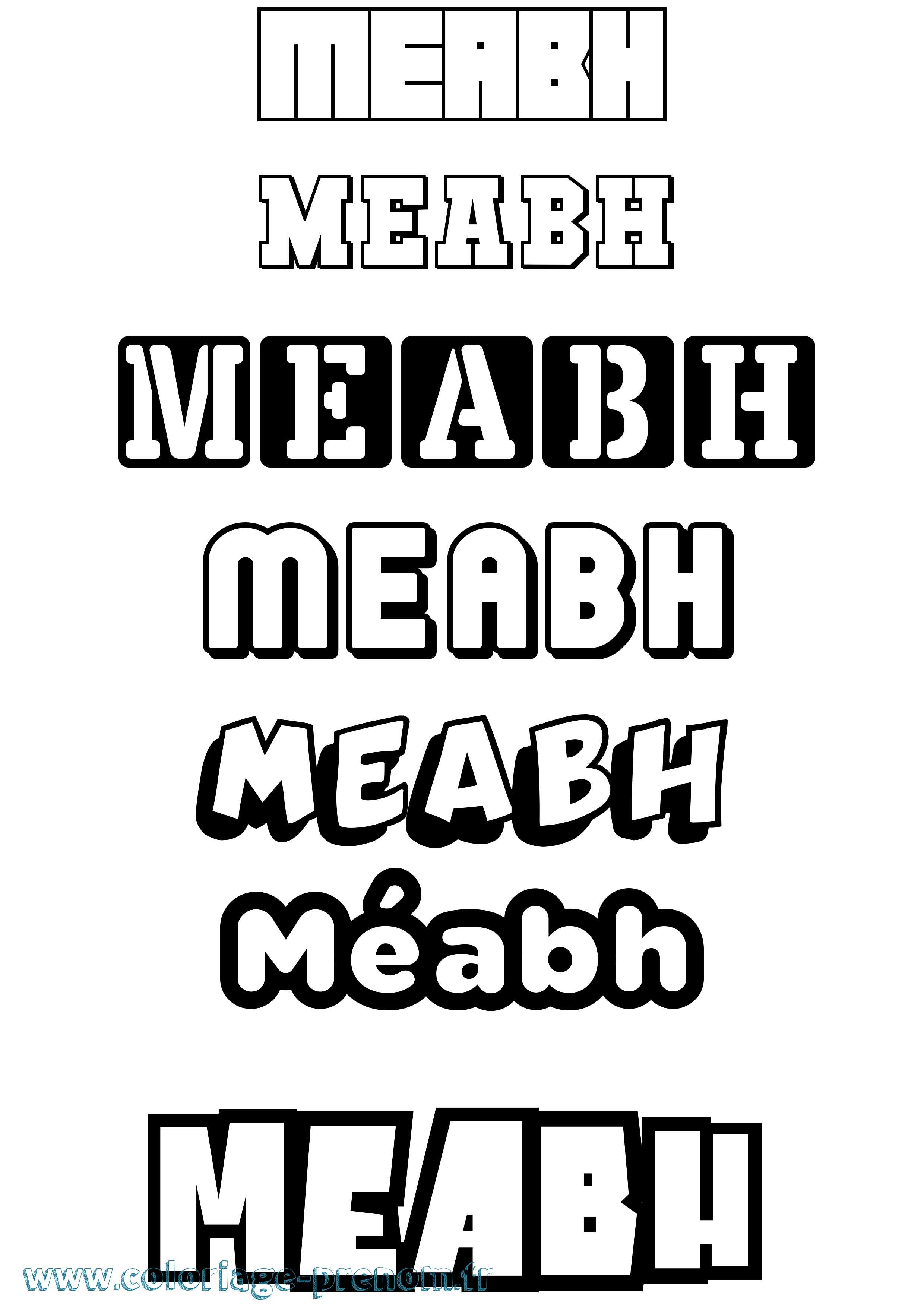 Coloriage Méabh Simple Coloriage prénom Méabh Simple