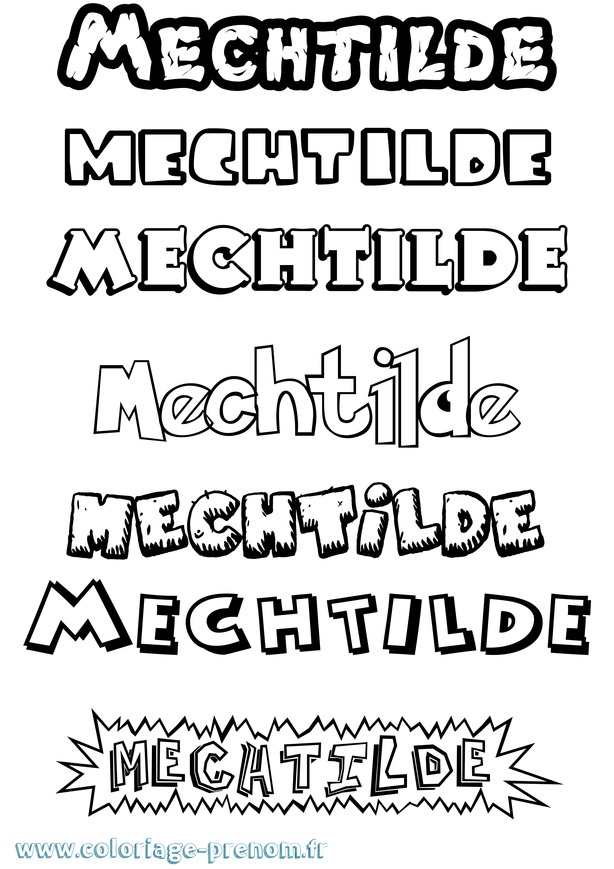 Coloriage Mechtilde Dessin Animé Coloriage prénom Mechtilde Dessin Animé
