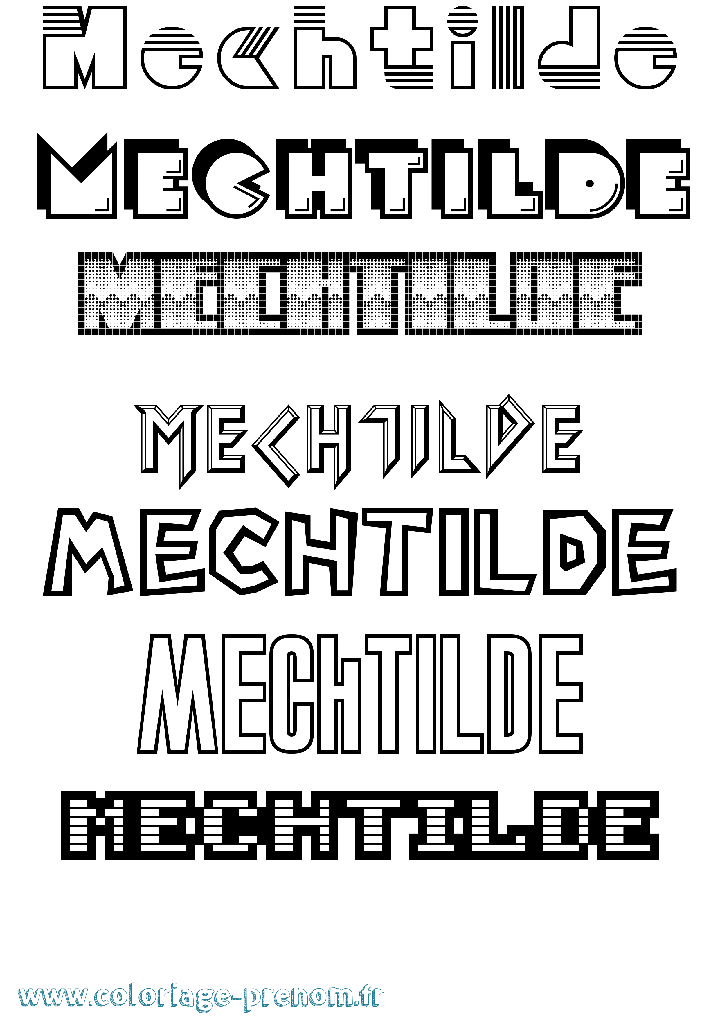 Coloriage Mechtilde Jeux Vidéos Coloriage prénom Mechtilde Jeux Vidéos