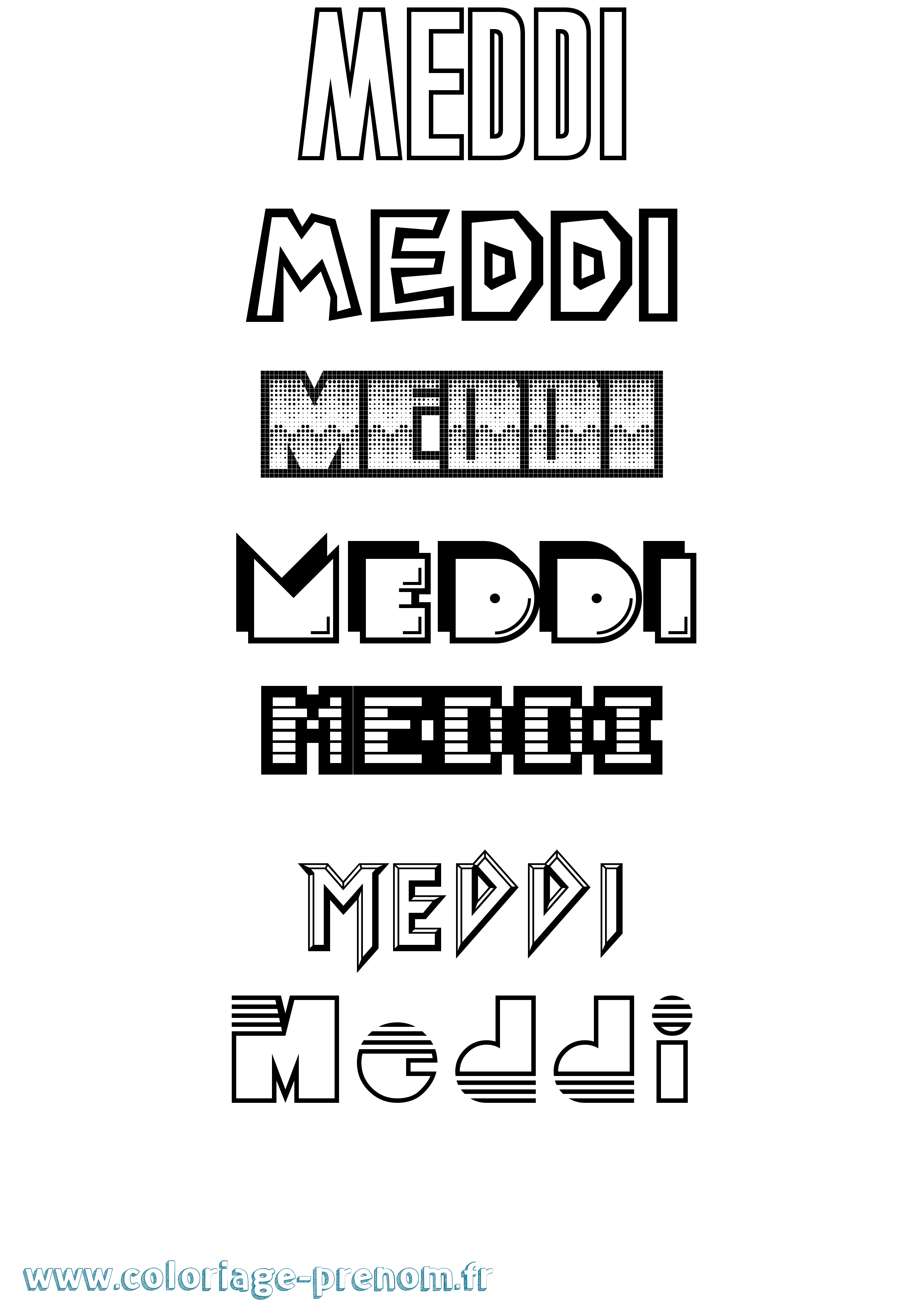 Coloriage Meddi Jeux Vidéos Coloriage prénom Meddi Jeux Vidéos