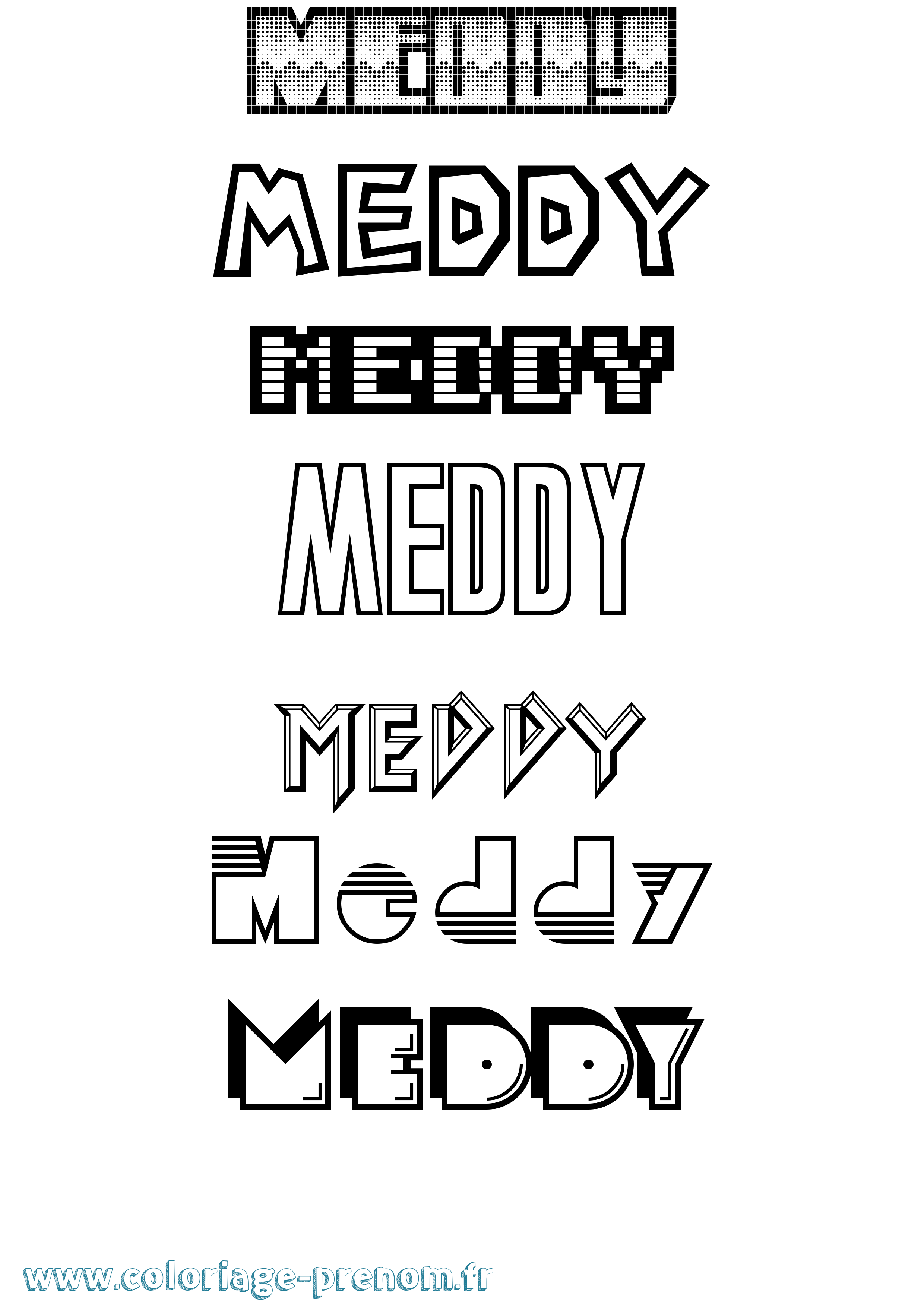 Coloriage Meddy Jeux Vidéos Coloriage prénom Meddy Jeux Vidéos