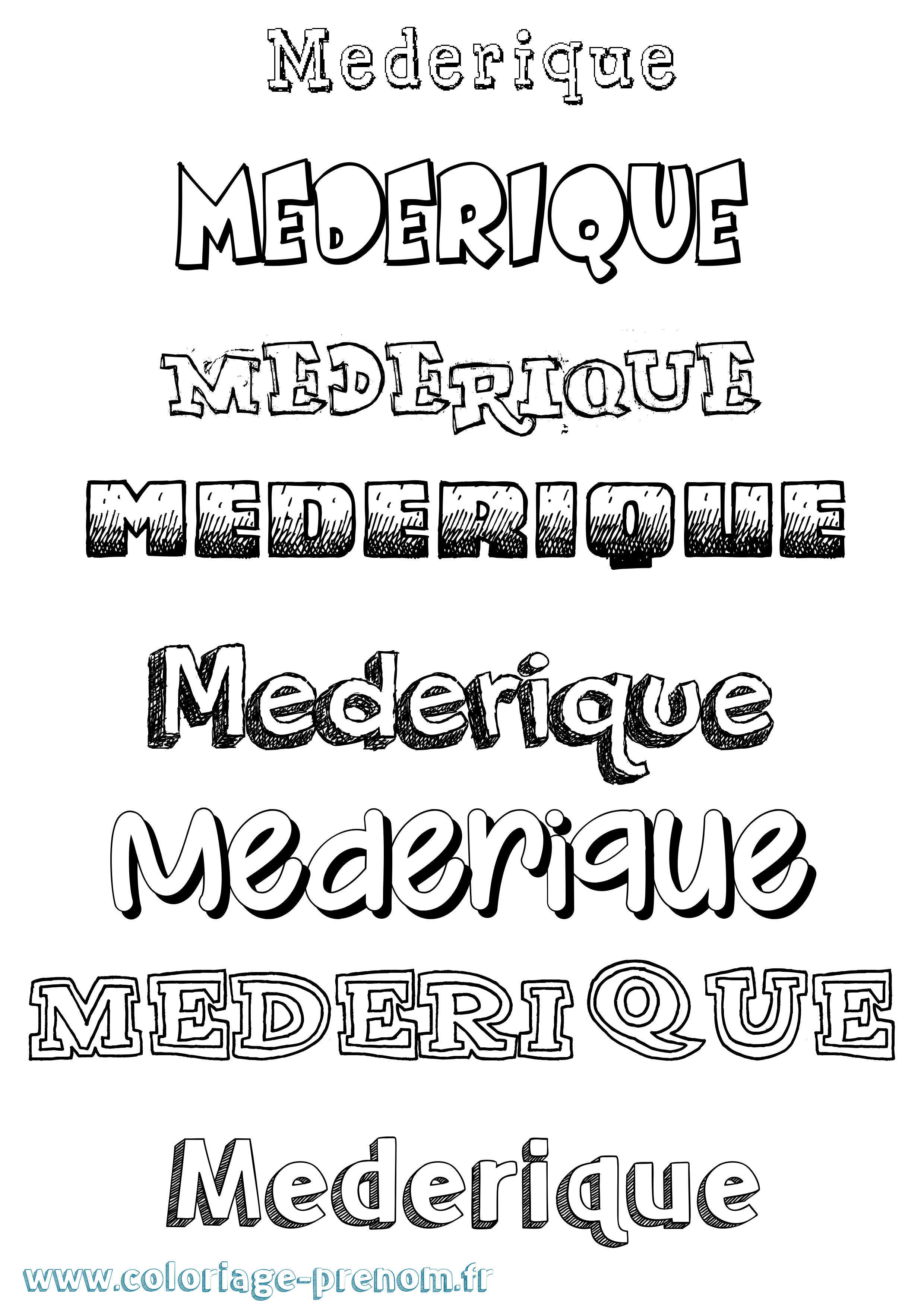 Coloriage Mederique Dessiné Coloriage prénom Mederique Dessiné