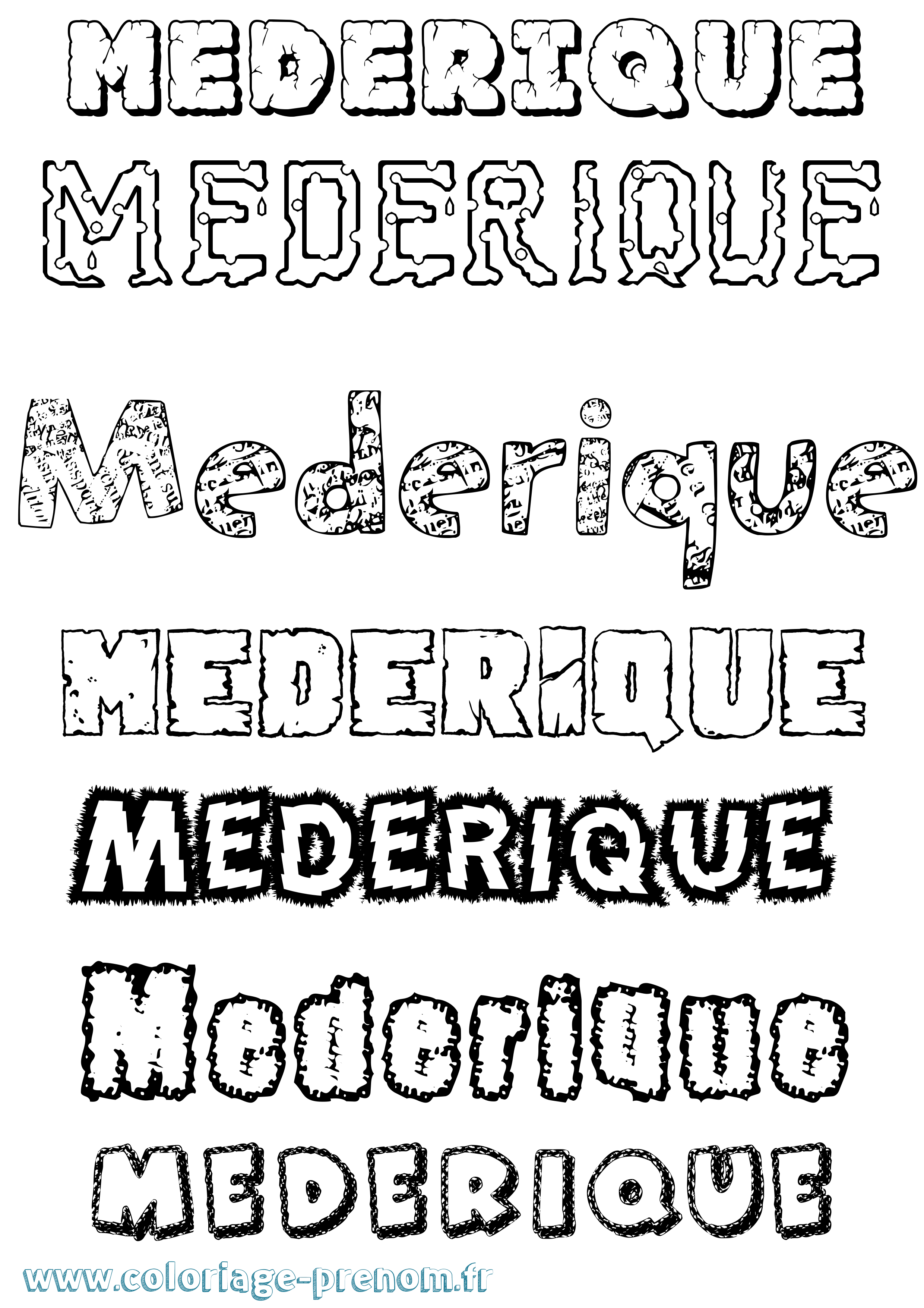Coloriage Mederique Destructuré Coloriage prénom Mederique Destructuré