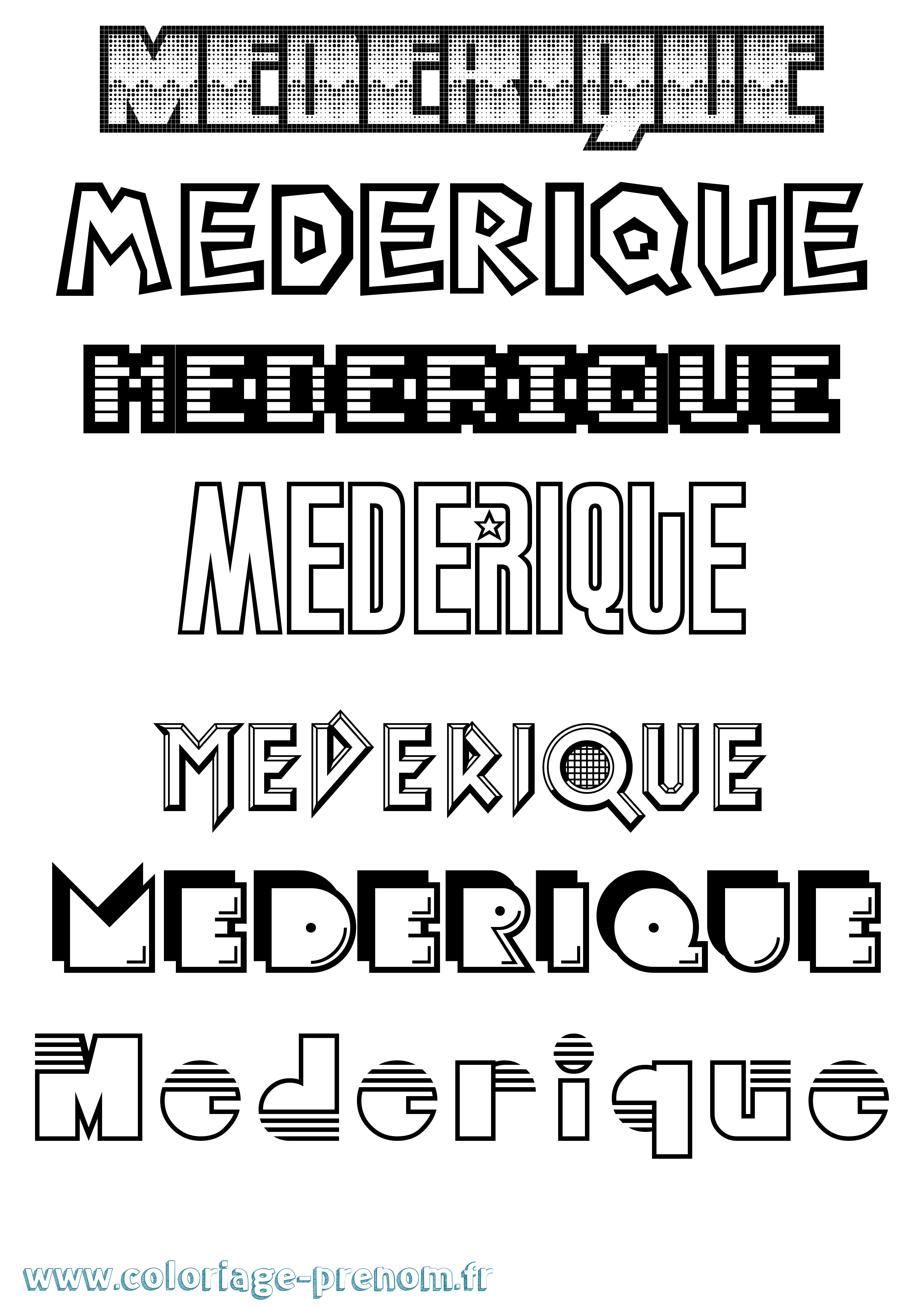 Coloriage Mederique Jeux Vidéos Coloriage prénom Mederique Jeux Vidéos