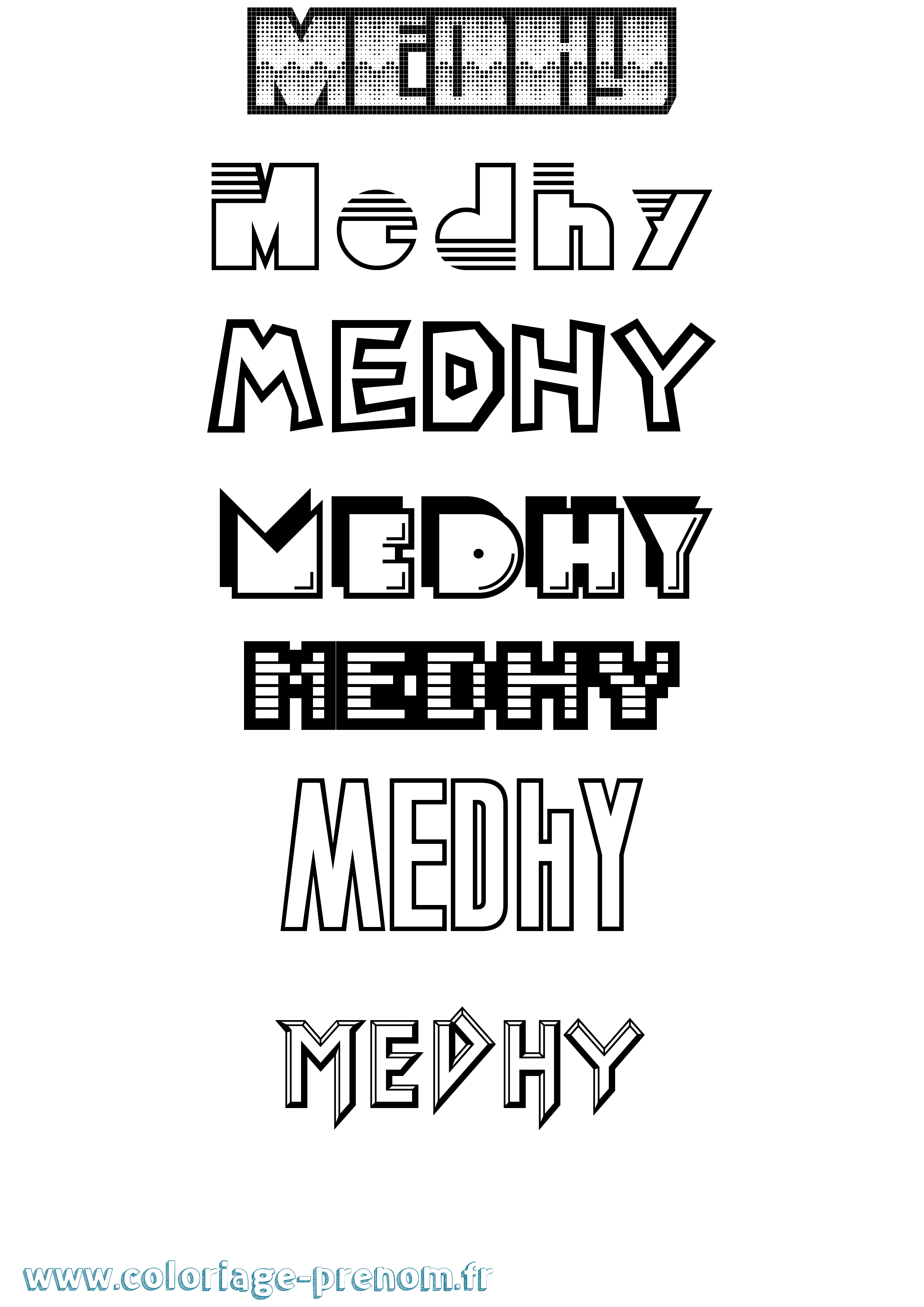 Coloriage Medhy Jeux Vidéos Coloriage prénom Medhy Jeux Vidéos