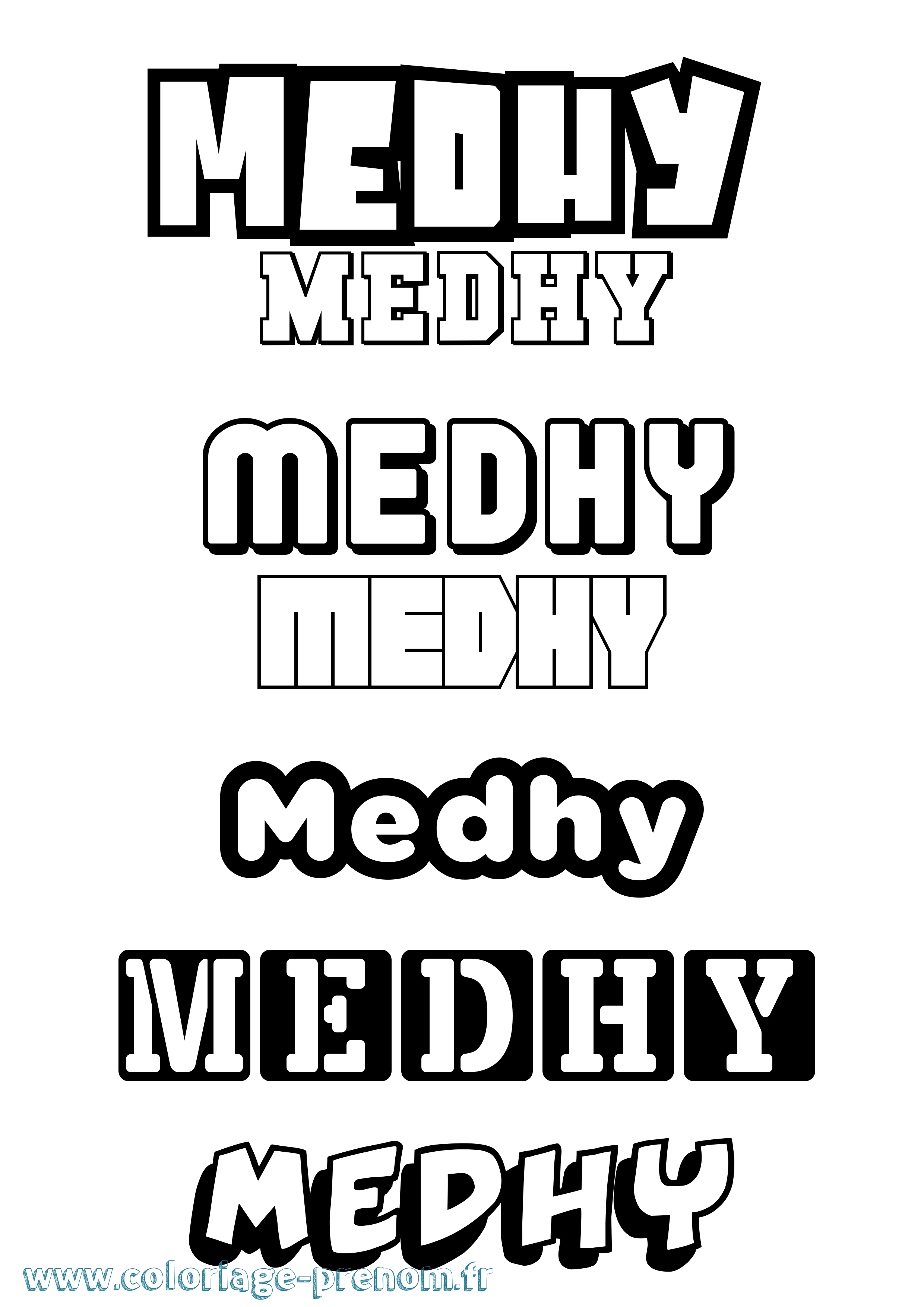 Coloriage Medhy Simple Coloriage prénom Medhy Simple