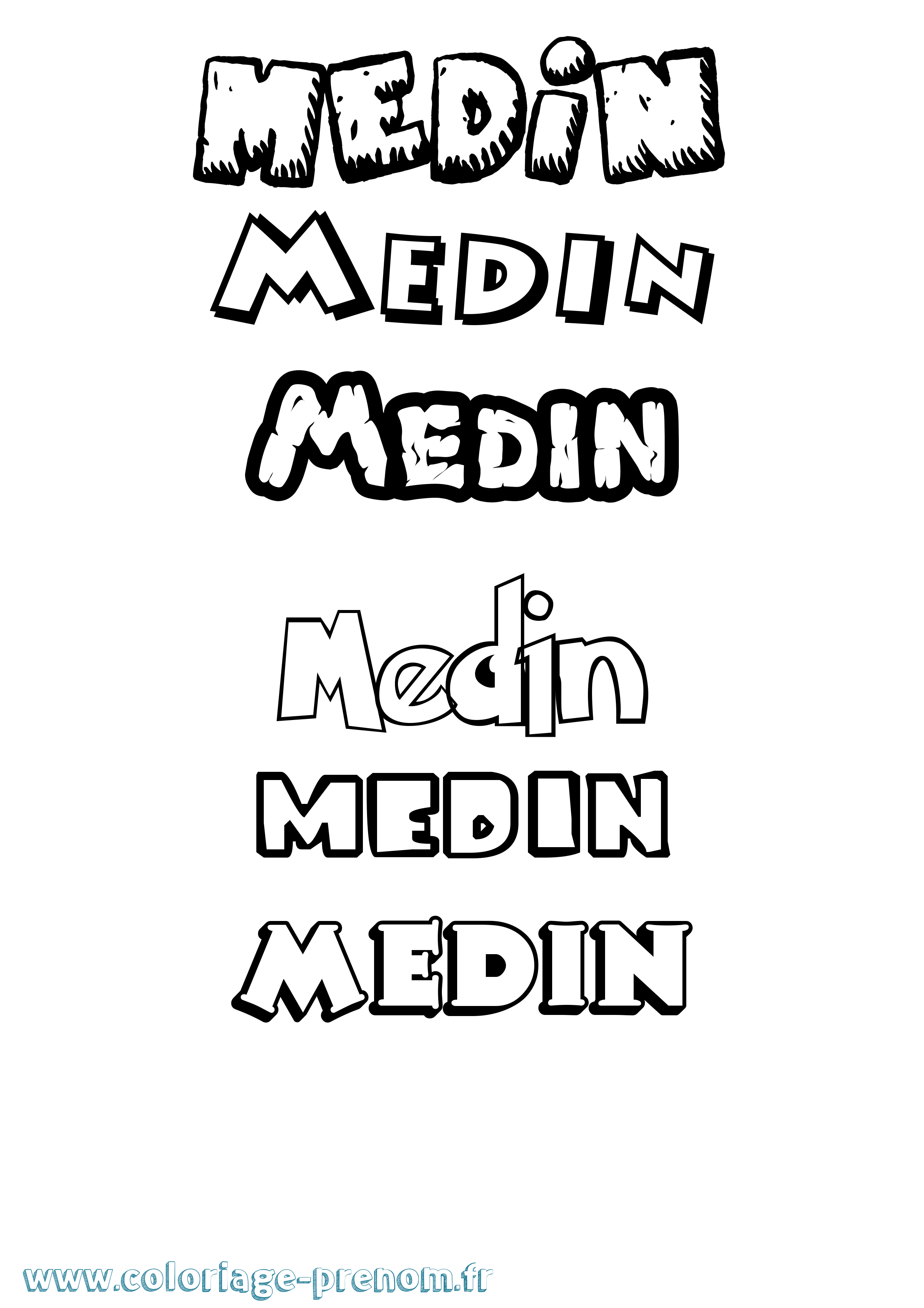 Coloriage Medin Dessin Animé Coloriage prénom Medin Dessin Animé
