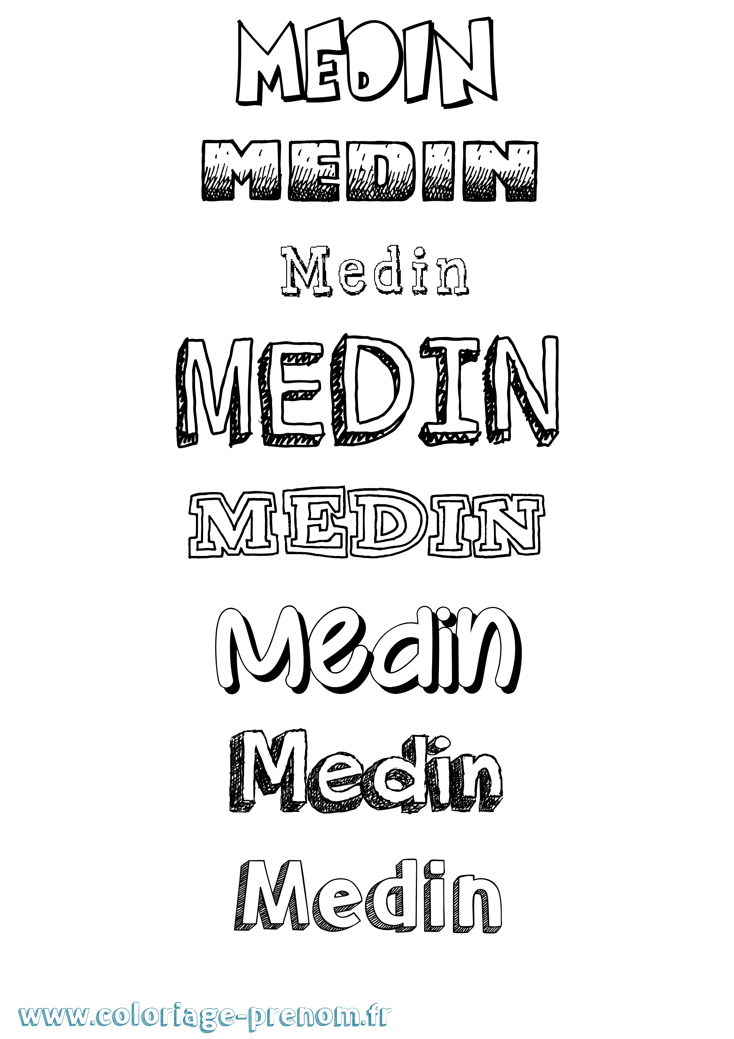 Coloriage Medin Dessiné Coloriage prénom Medin Dessiné