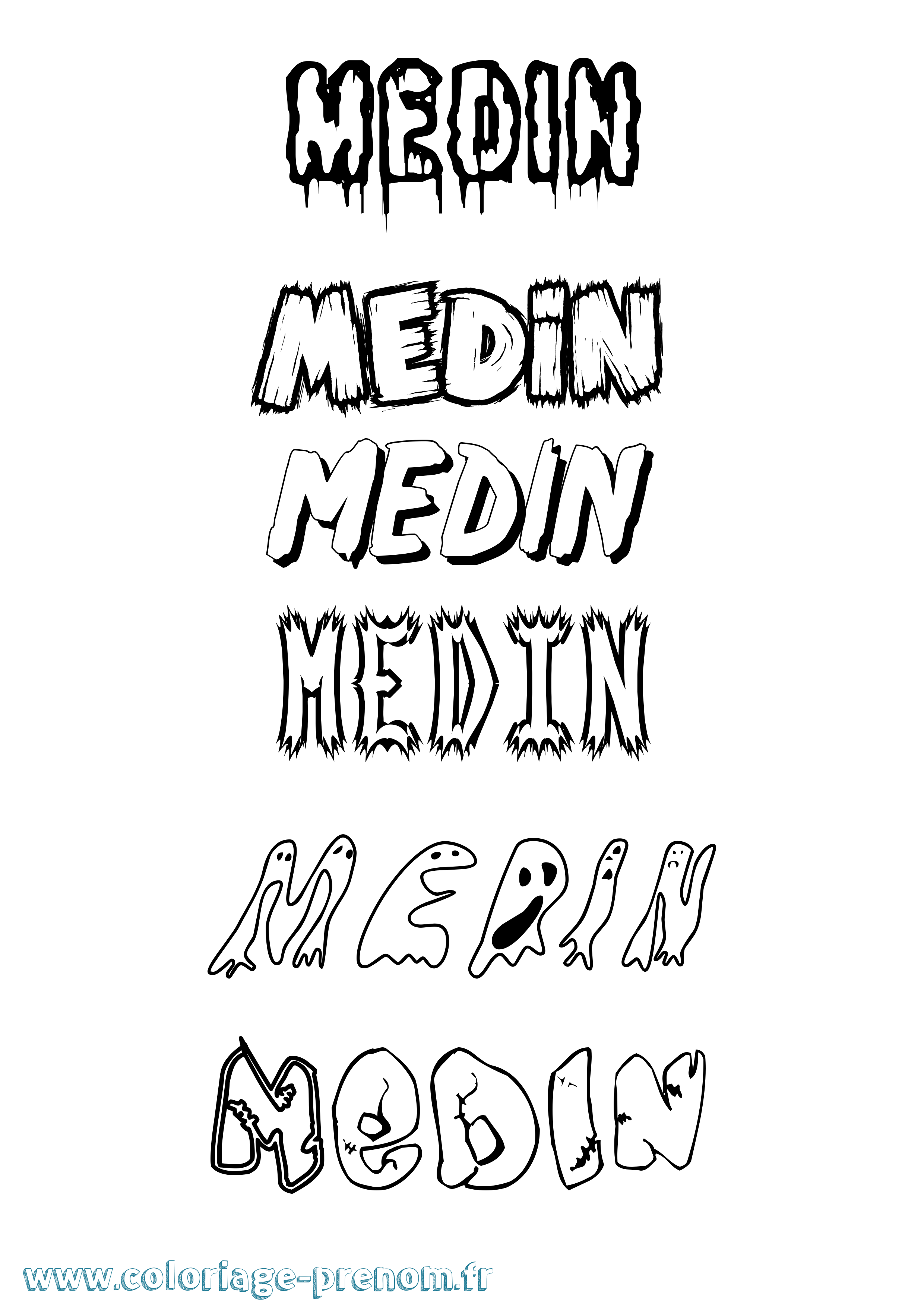 Coloriage Medin Frisson Coloriage prénom Medin Frisson