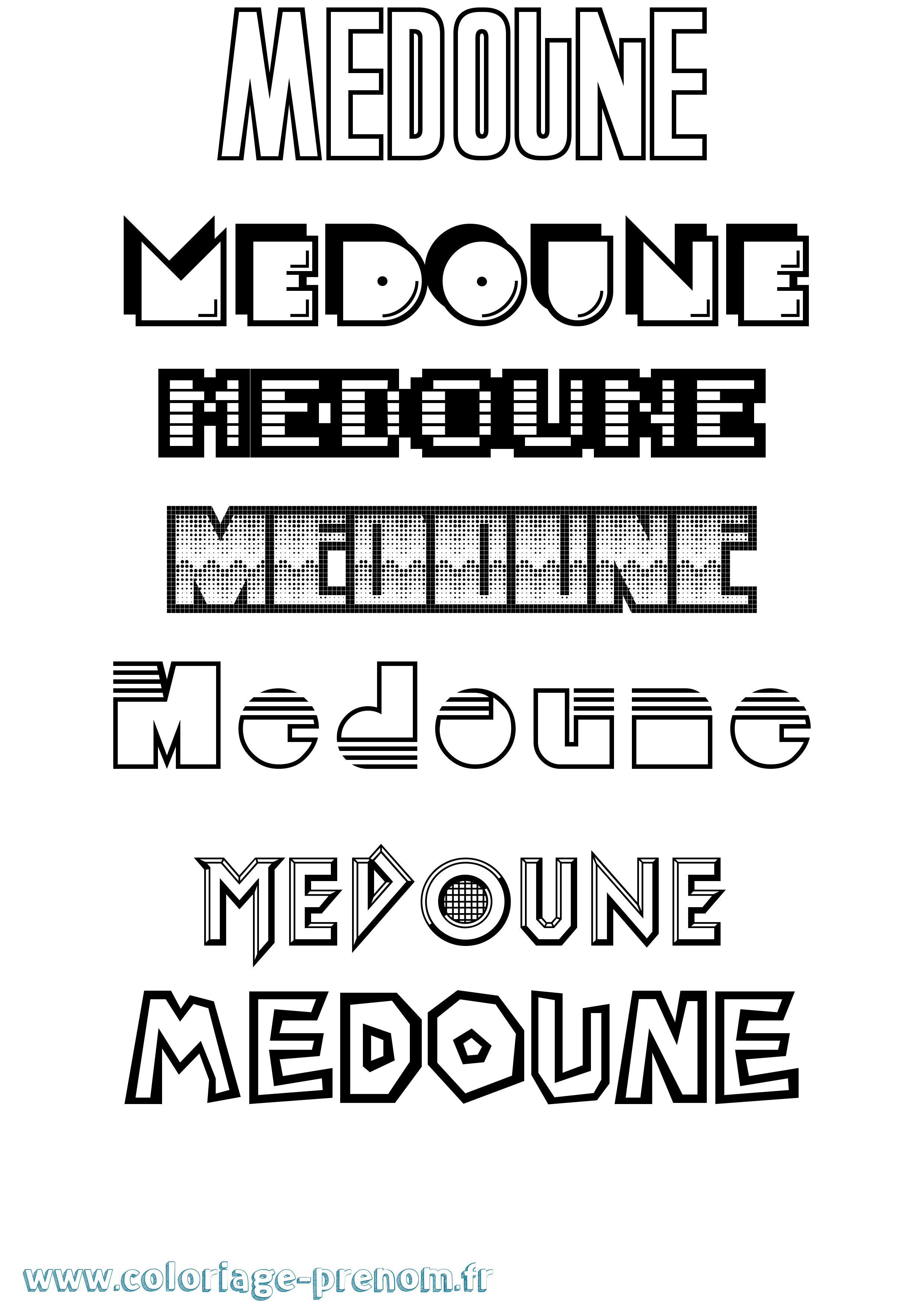 Coloriage Medoune Jeux Vidéos Coloriage prénom Medoune Jeux Vidéos