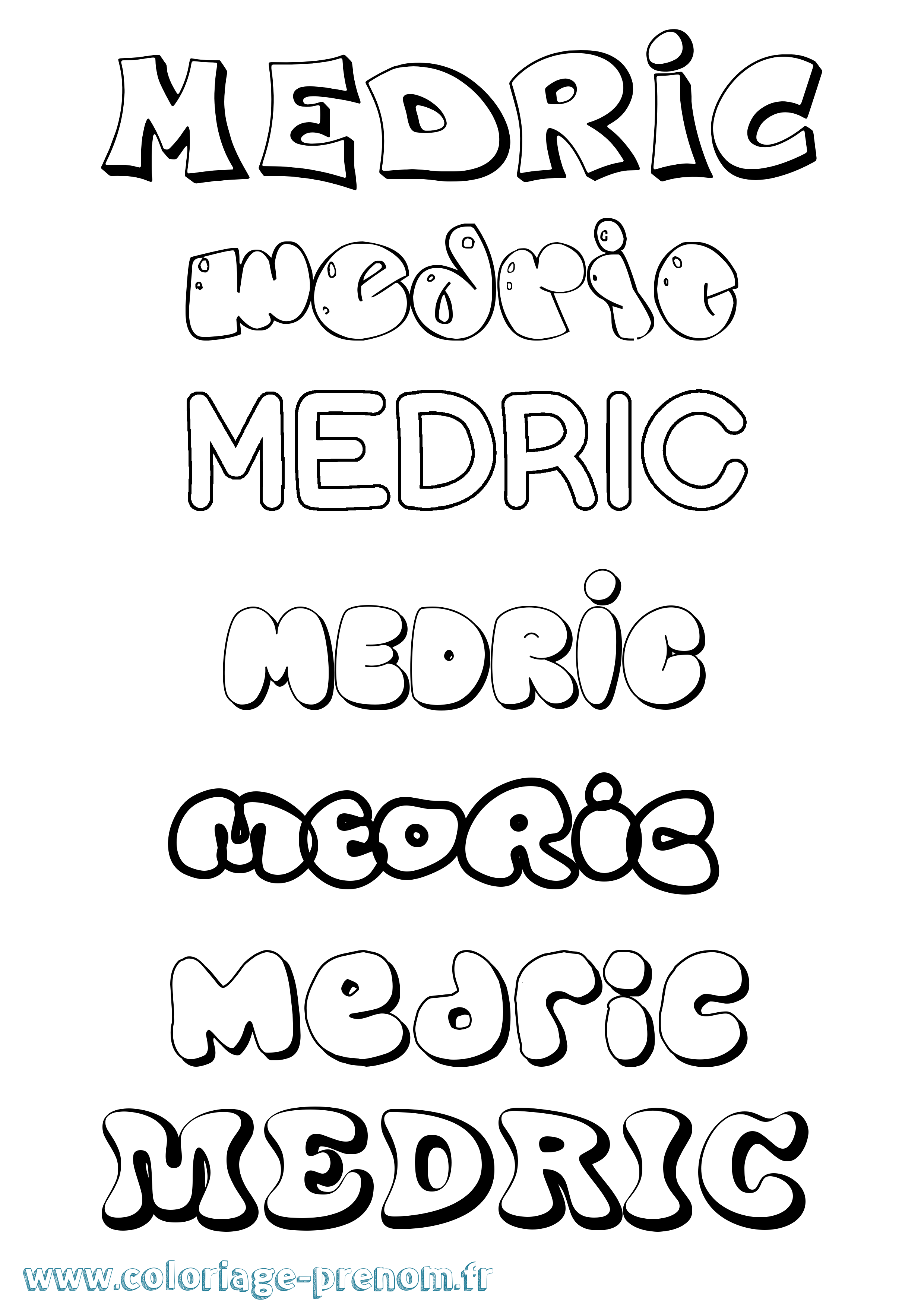 Coloriage Medric Bubble Coloriage prénom Medric Bubble