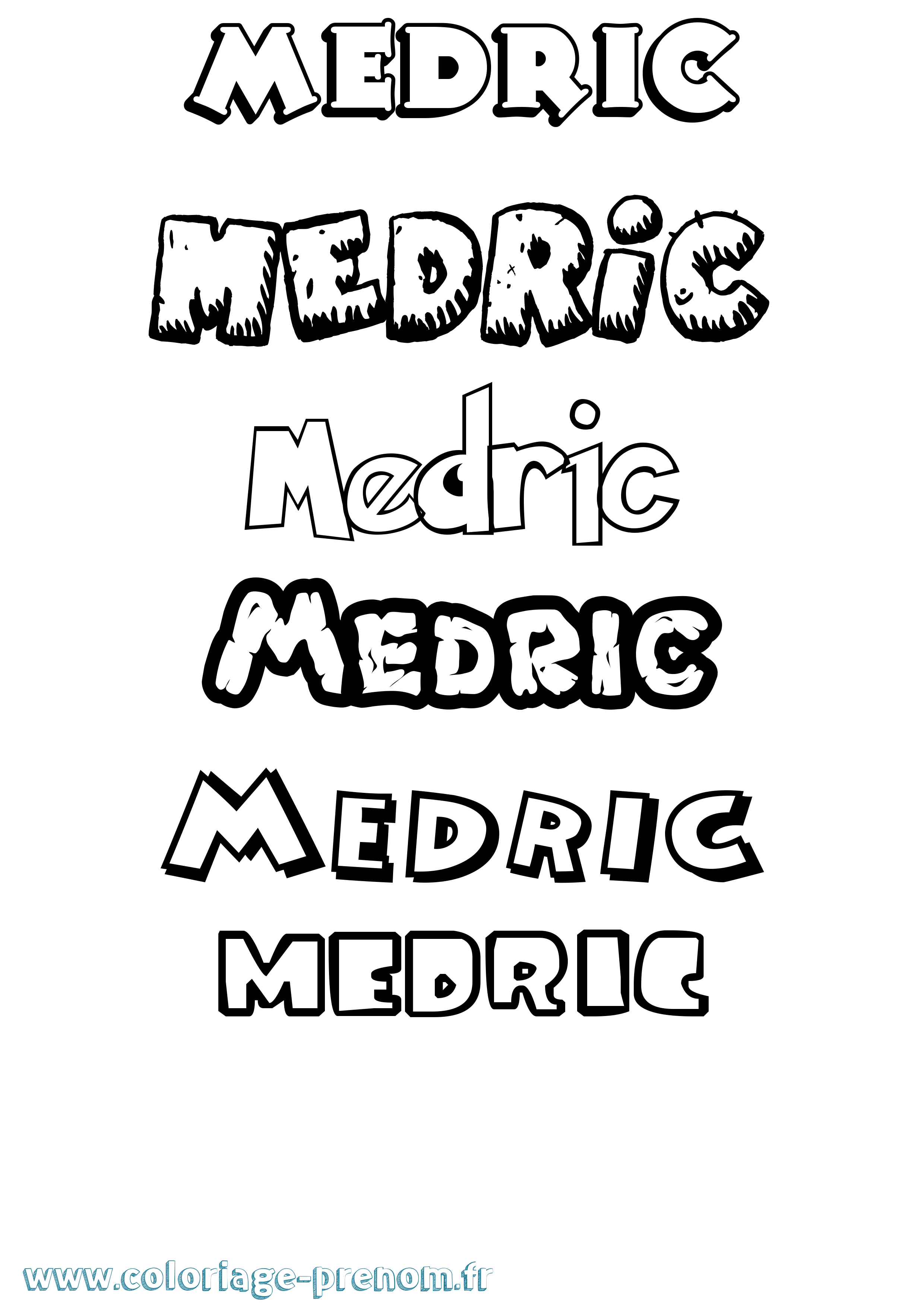Coloriage Medric Dessin Animé Coloriage prénom Medric Dessin Animé