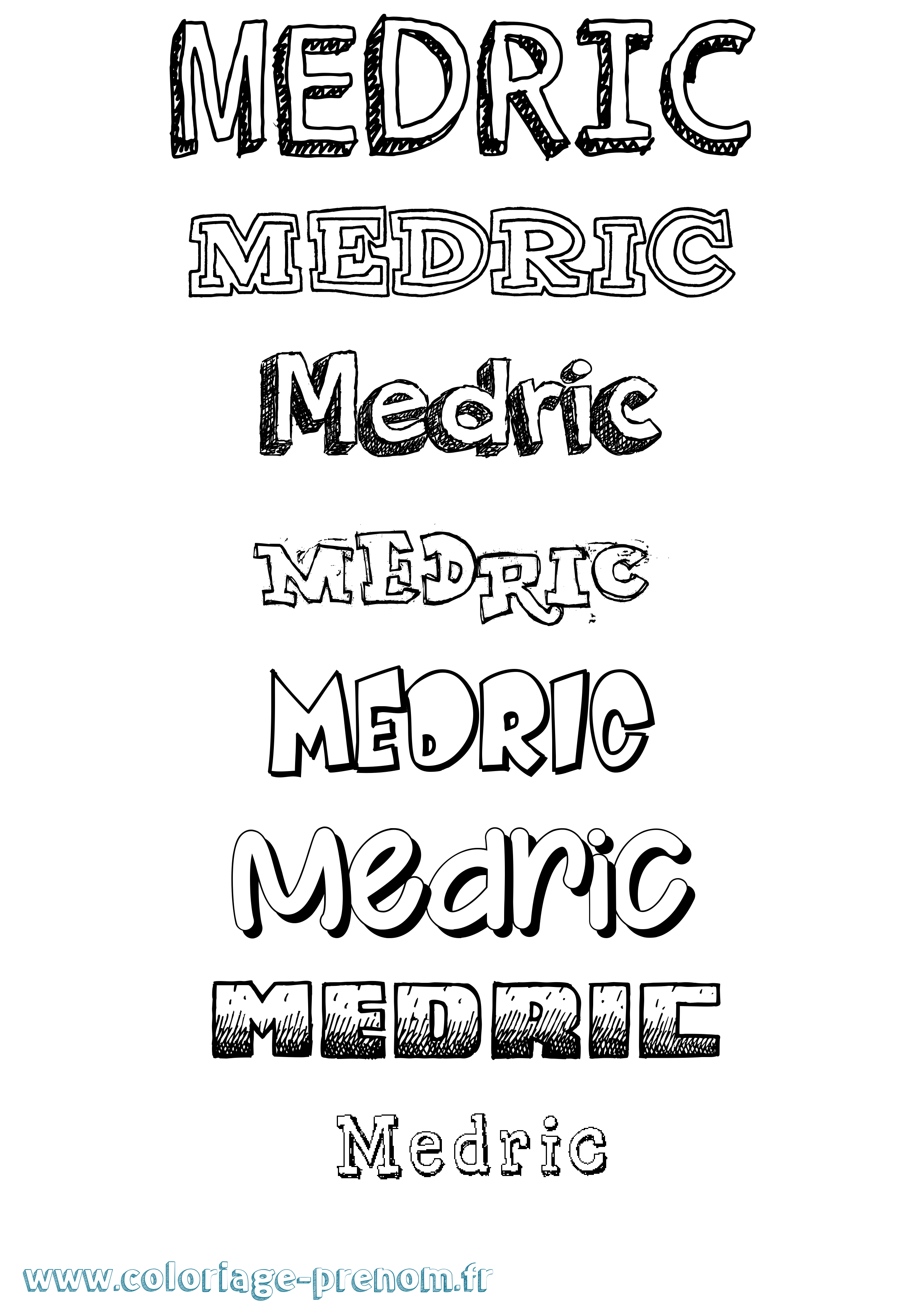 Coloriage Medric Dessiné Coloriage prénom Medric Dessiné