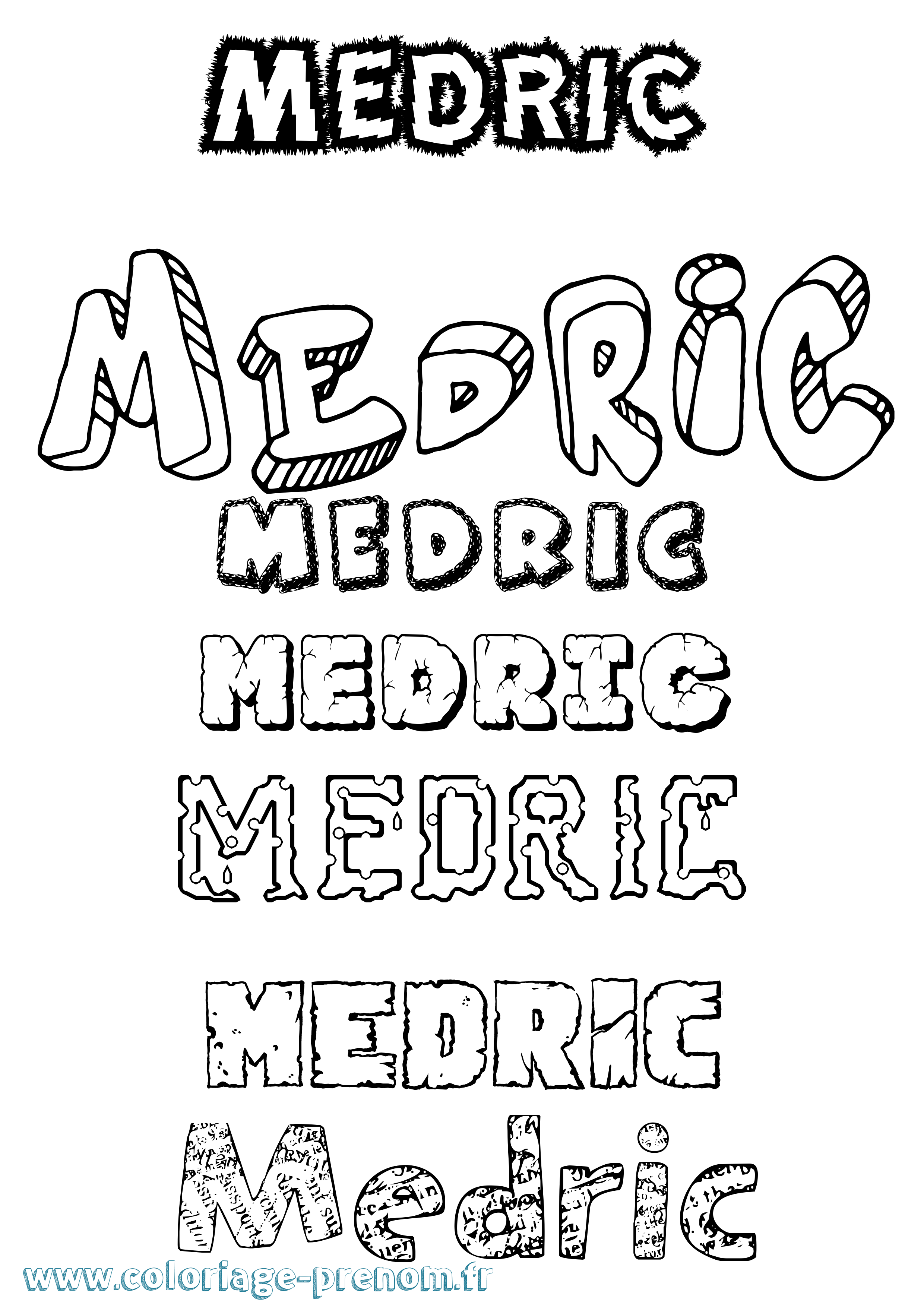 Coloriage Medric Destructuré Coloriage prénom Medric Destructuré