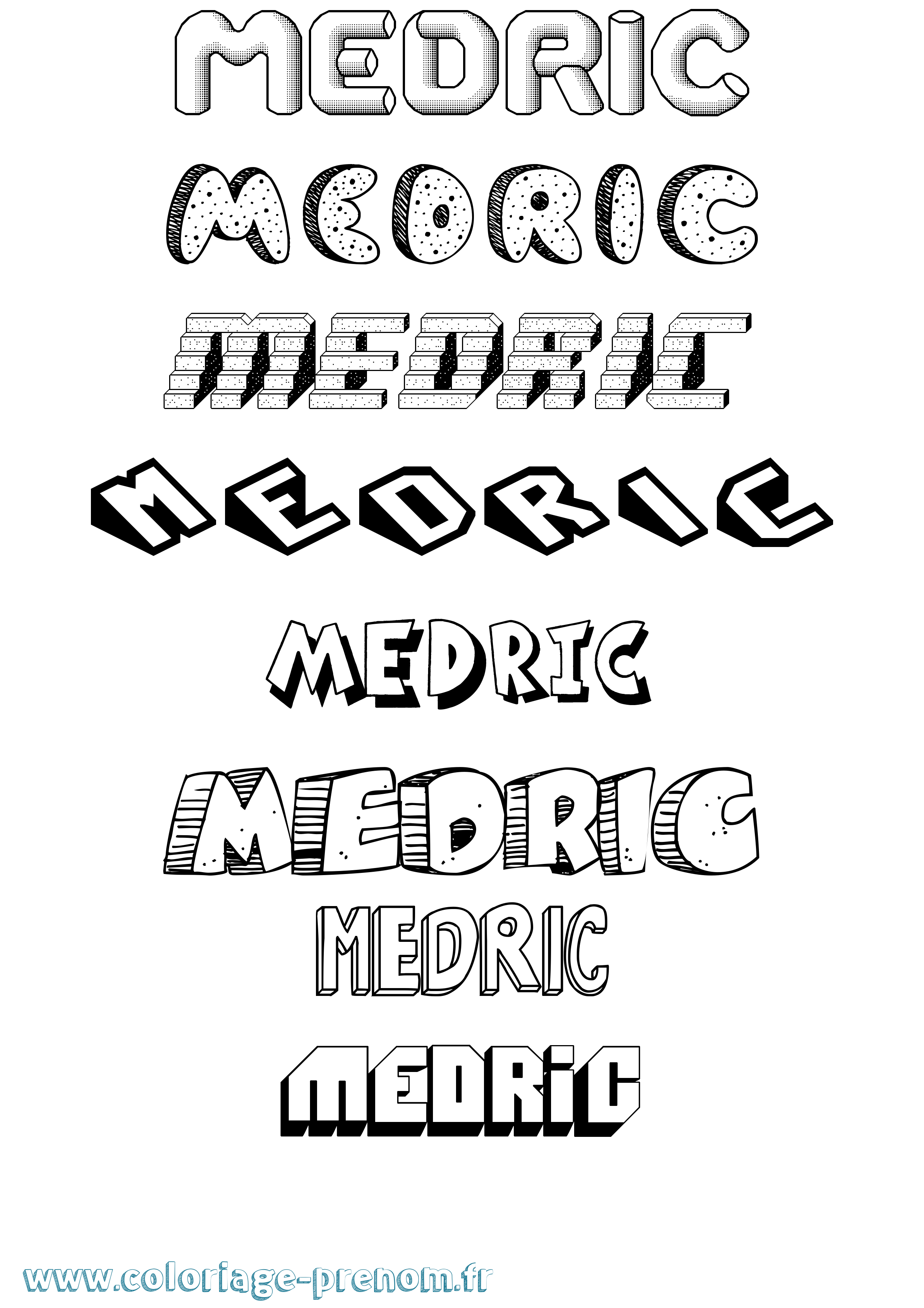 Coloriage Medric Effet 3D Coloriage prénom Medric Effet 3D