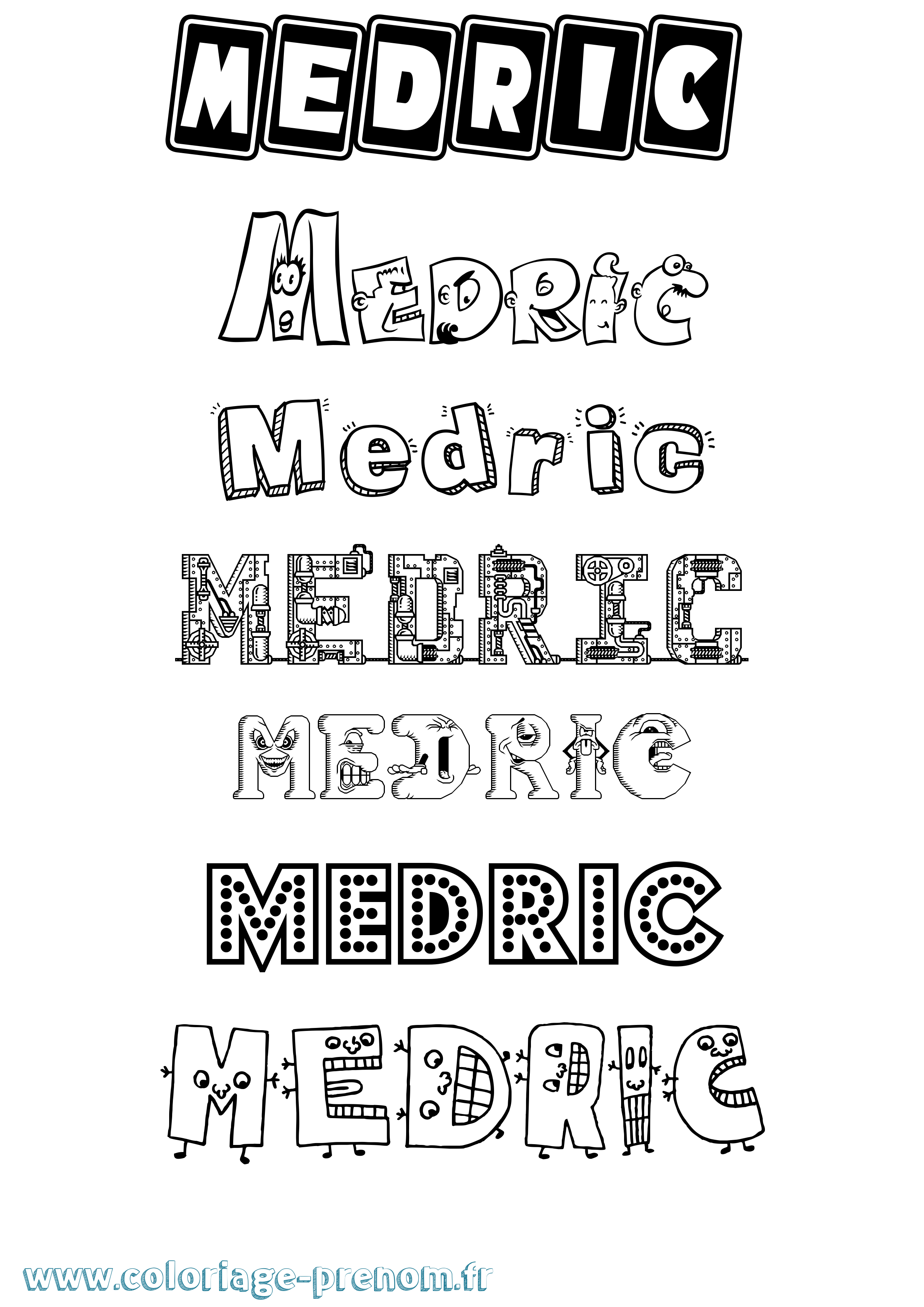 Coloriage Medric Fun Coloriage prénom Medric Fun