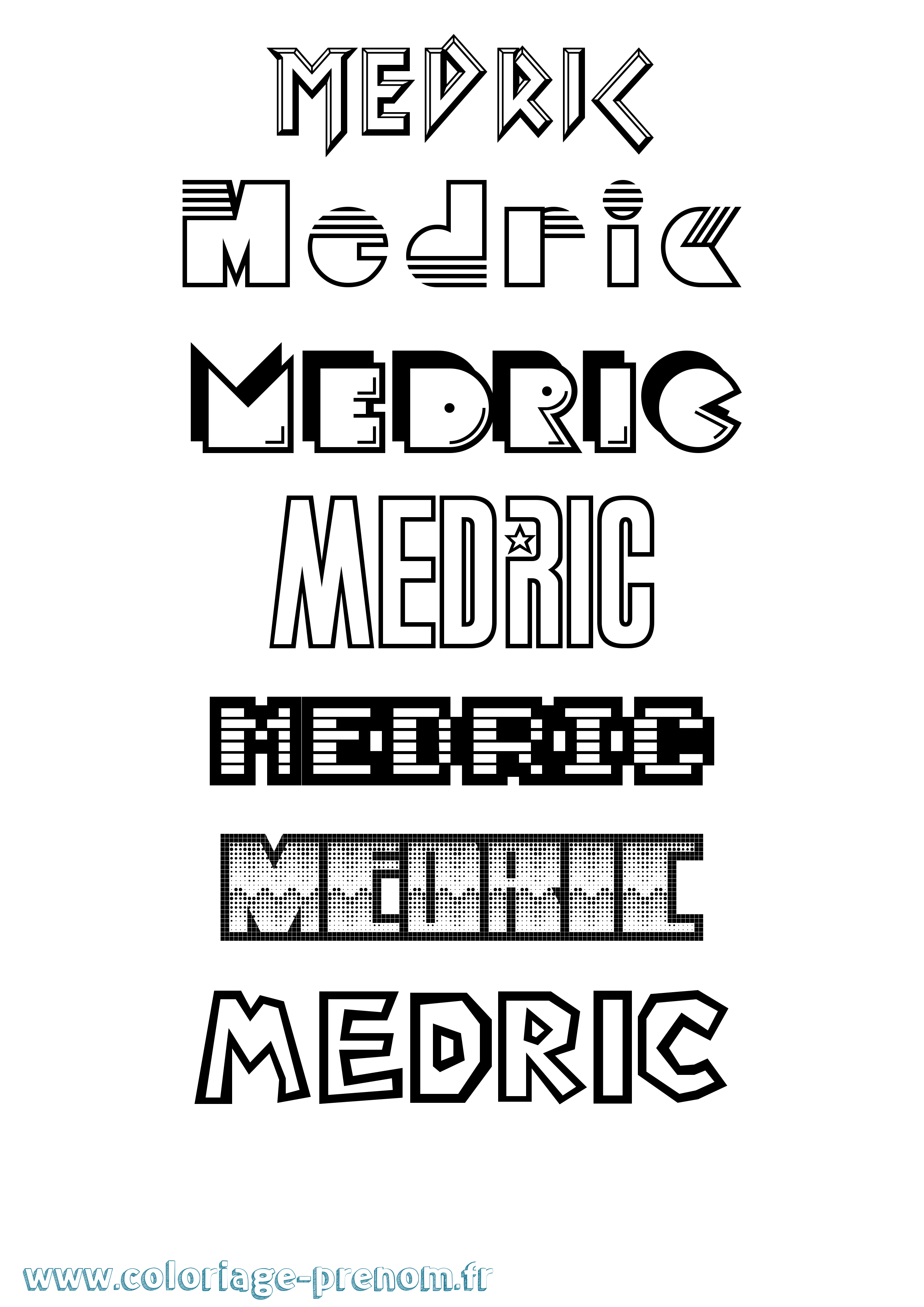 Coloriage Medric Jeux Vidéos Coloriage prénom Medric Jeux Vidéos