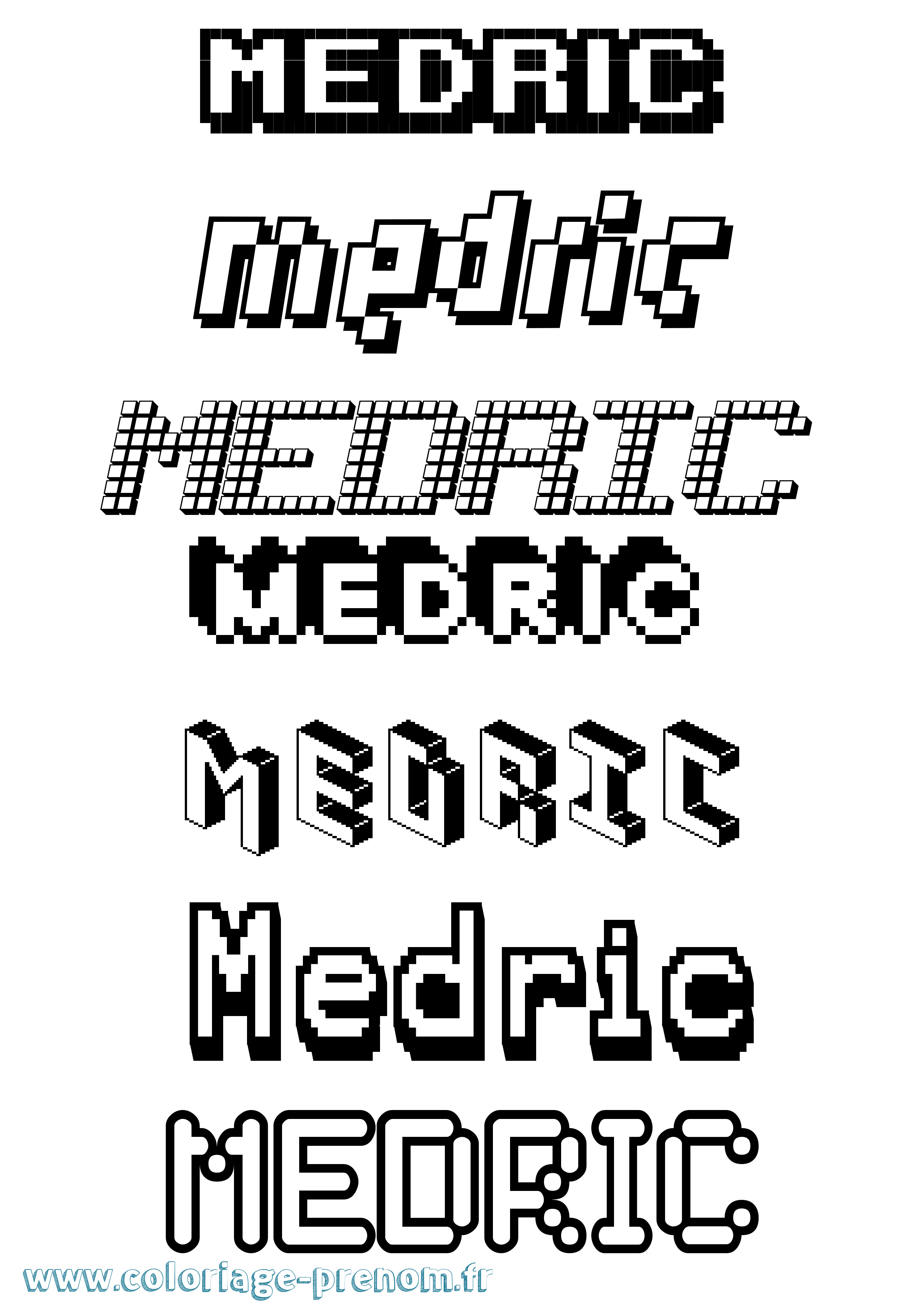 Coloriage Medric Pixel Coloriage prénom Medric Pixel