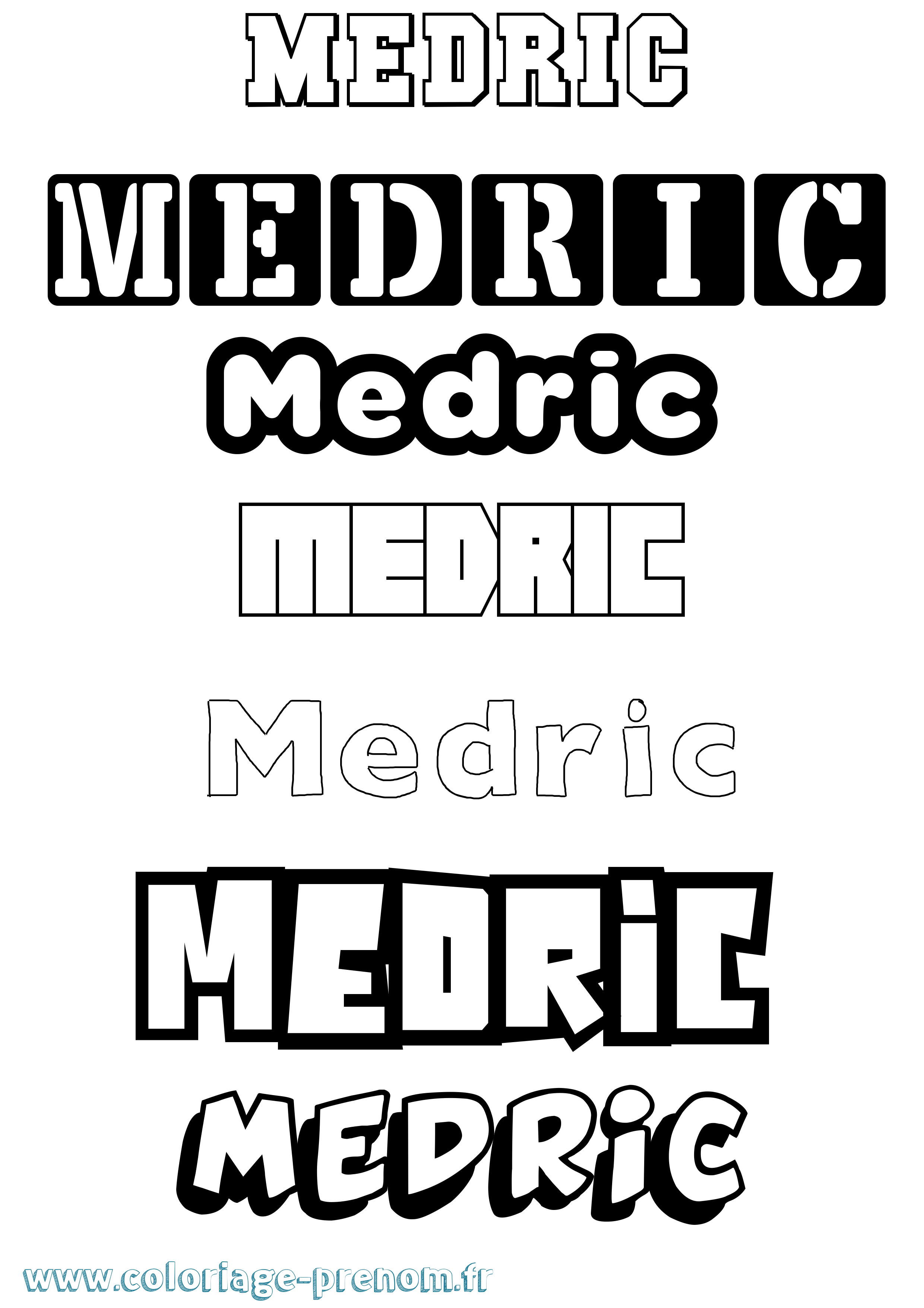Coloriage Medric Simple Coloriage prénom Medric Simple