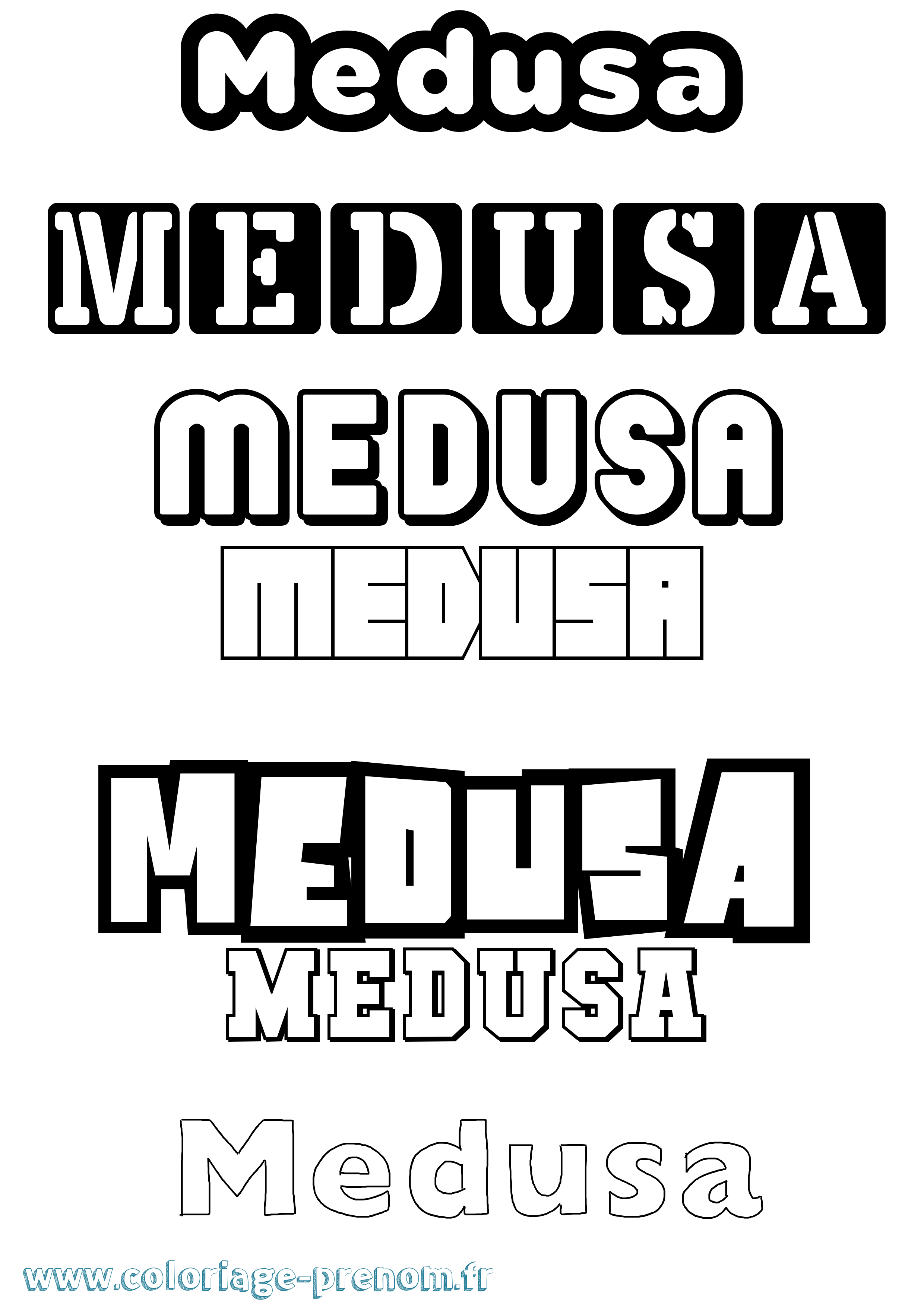 Coloriage Medusa Simple Coloriage prénom Medusa Simple