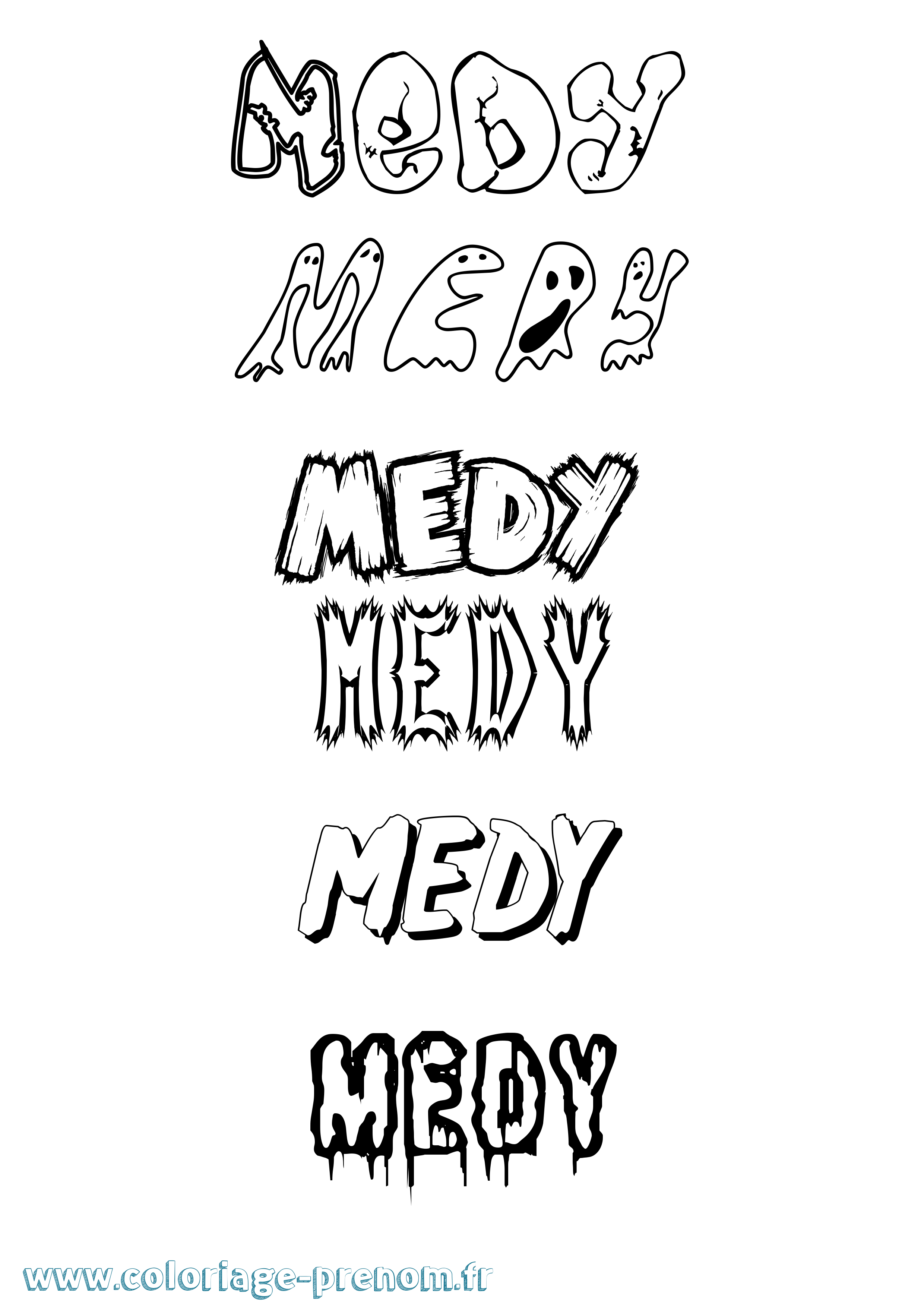 Coloriage Medy Frisson Coloriage prénom Medy Frisson