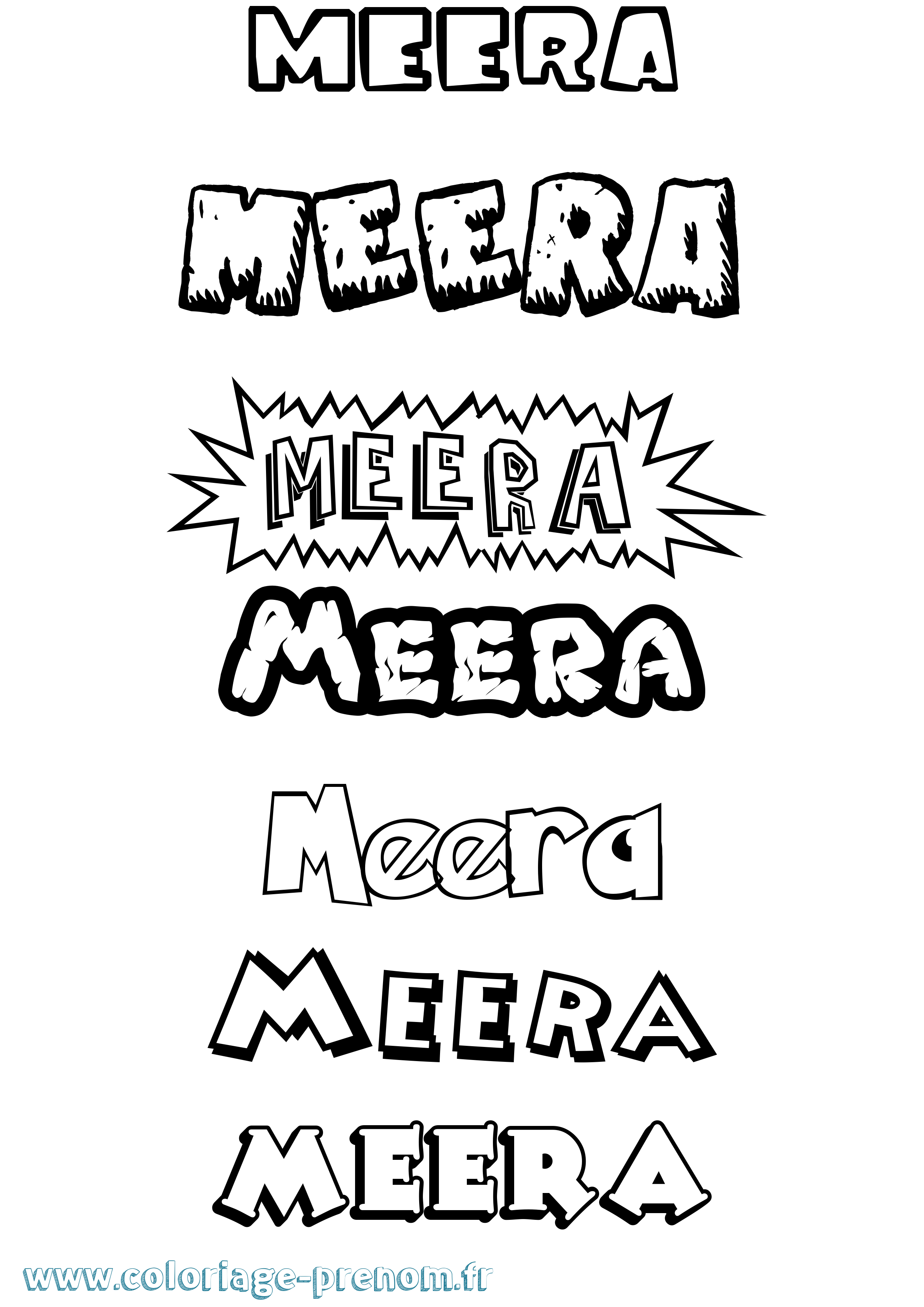 Coloriage Meera Dessin Animé Coloriage prénom Meera Dessin Animé