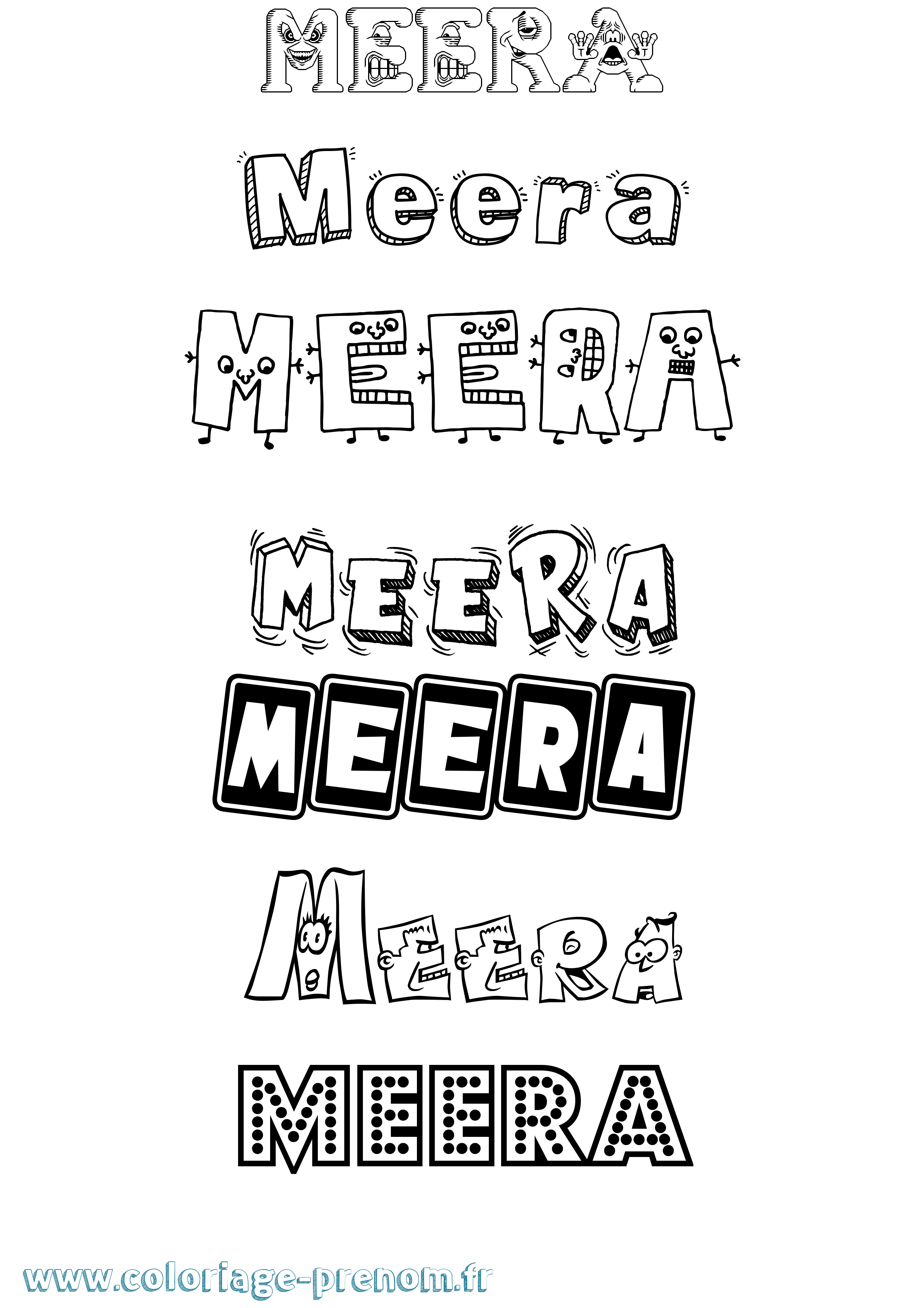 Coloriage Meera Fun Coloriage prénom Meera Fun